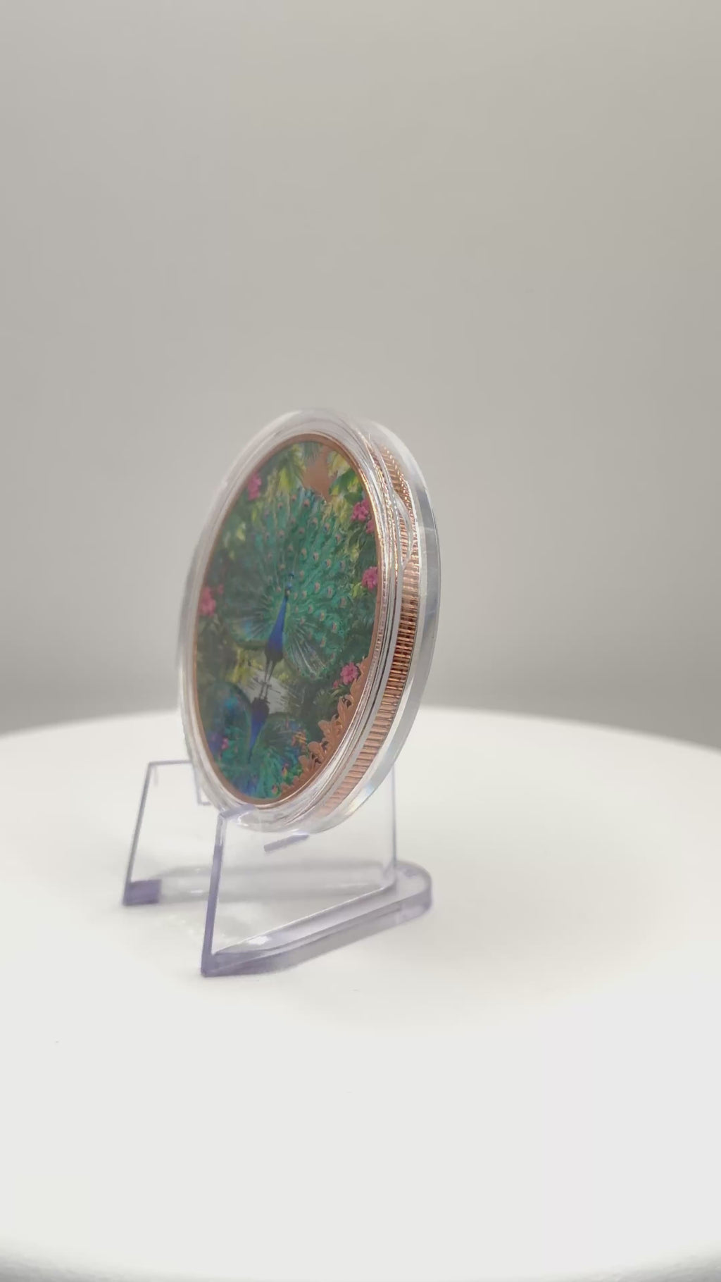 Radiant Peacock Reflection 1 oz Colorized .999 Copper Round