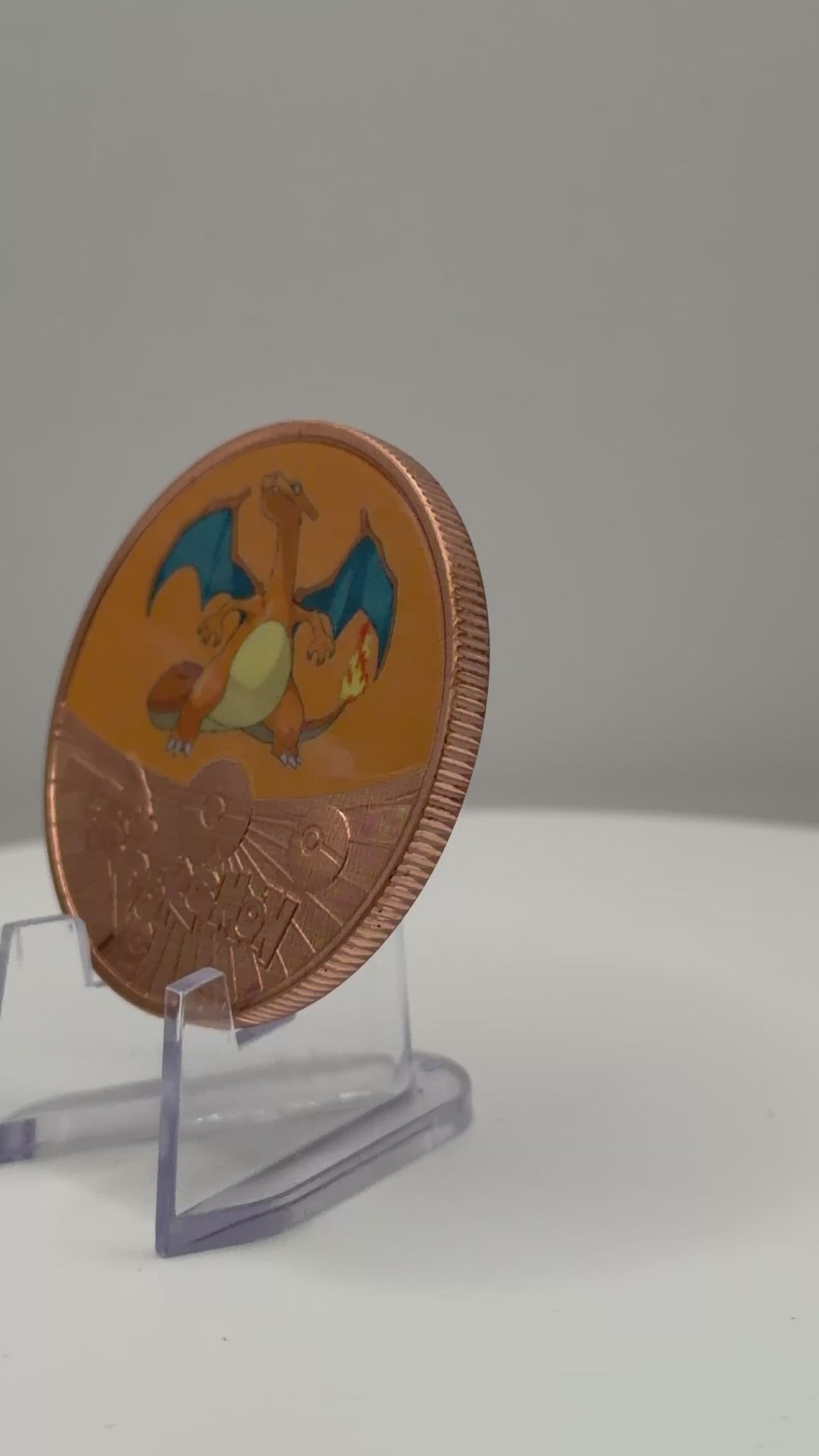Charizard Pokémon Colorized Commemorative Copper Challenge Coin Round