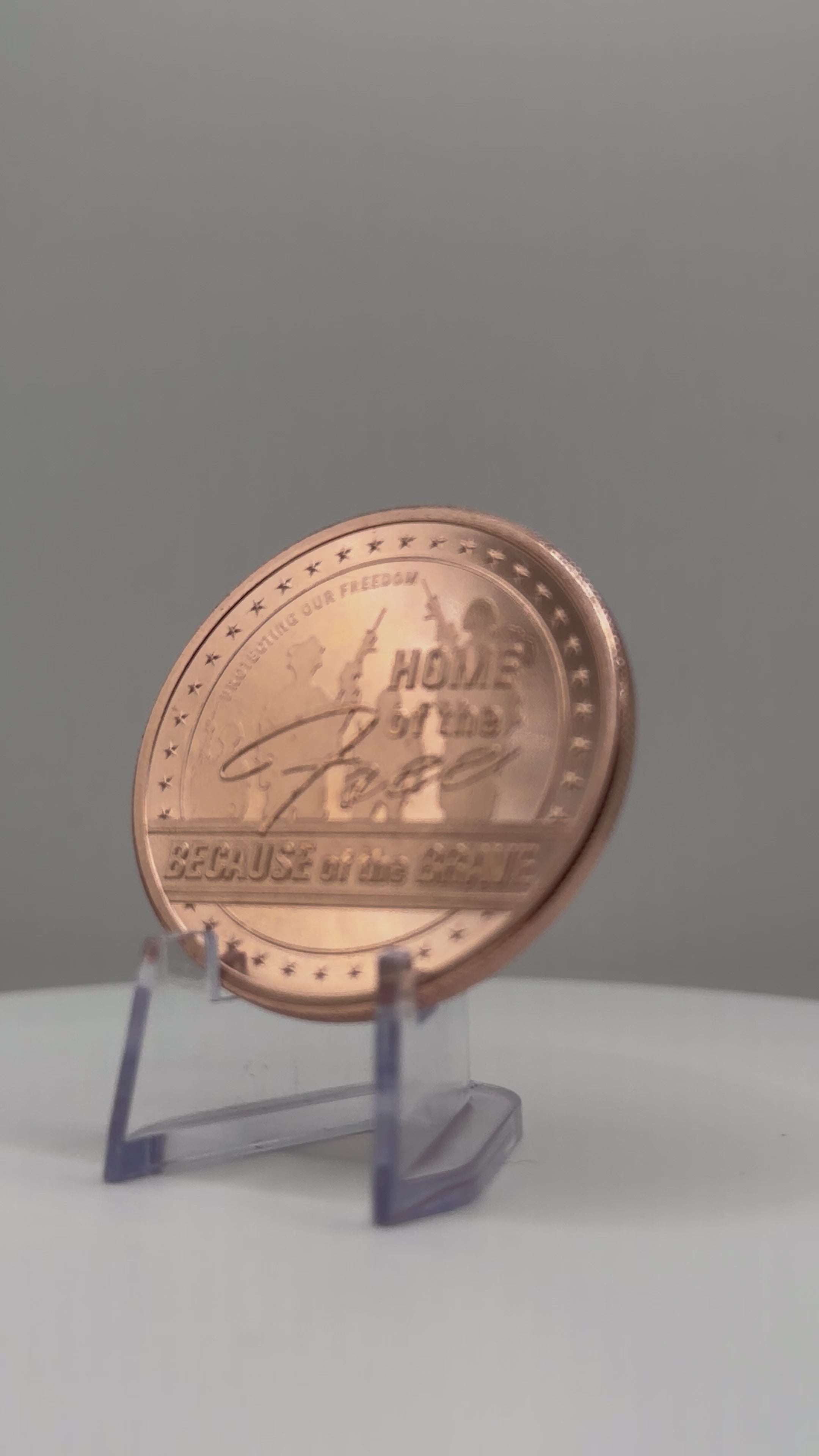 1 oz .999 Fine Copper “Home of the Free Because of the Brave” Collectible Round