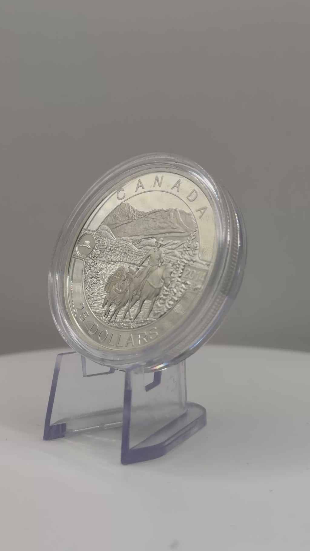 2014 Canada $25 O Canada Cowboy in the Canadian Rockies 1oz Silver Coin