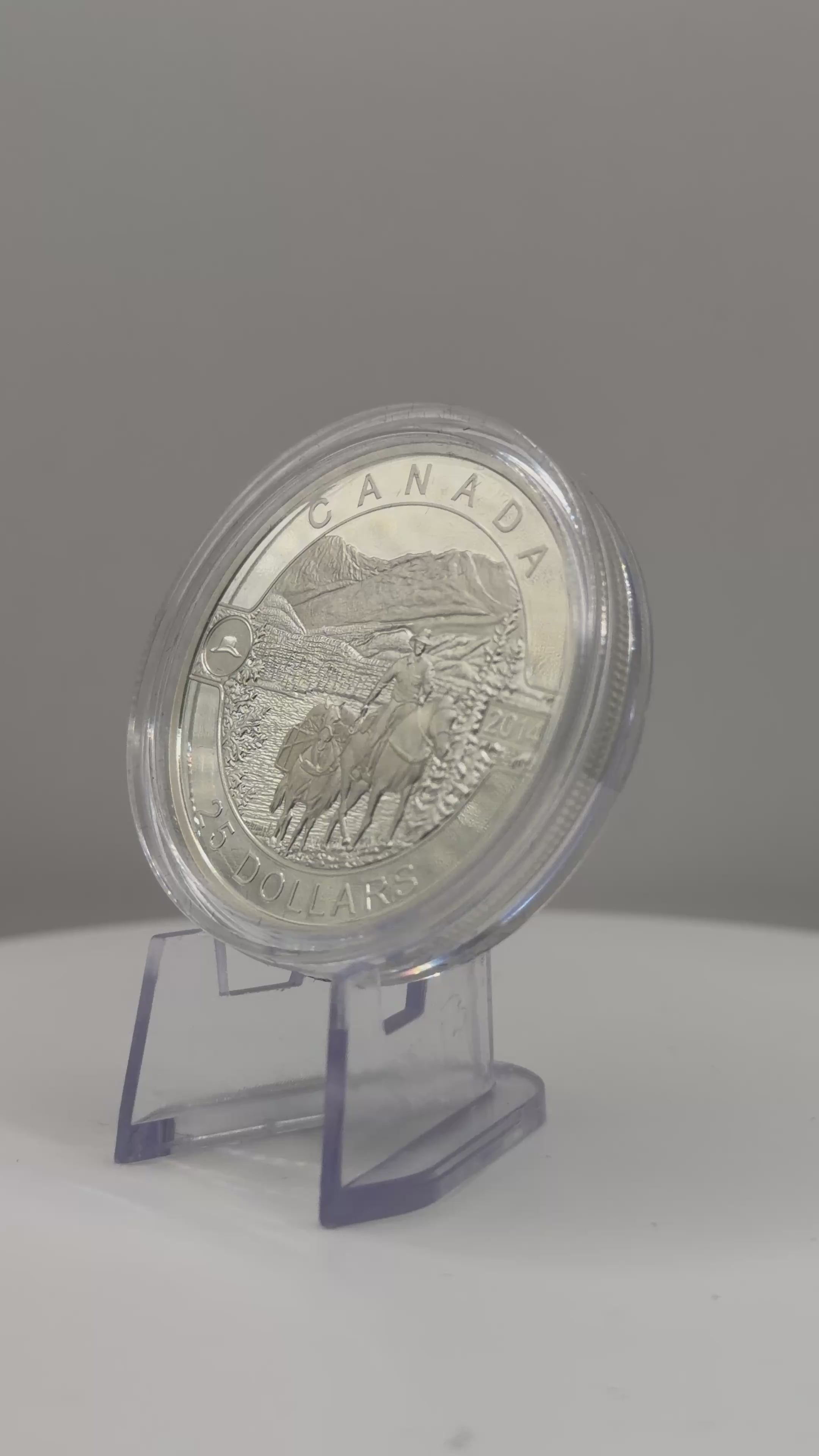 2014 Canada $25 O Canada Cowboy in the Canadian Rockies 1oz Silver Coin