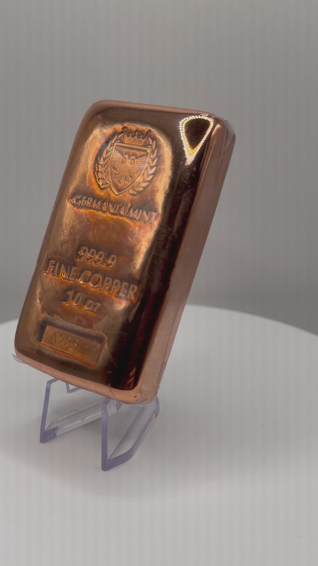 Germania Mint 10 oz Copper Cast Bar (.9999 Fine Copper)