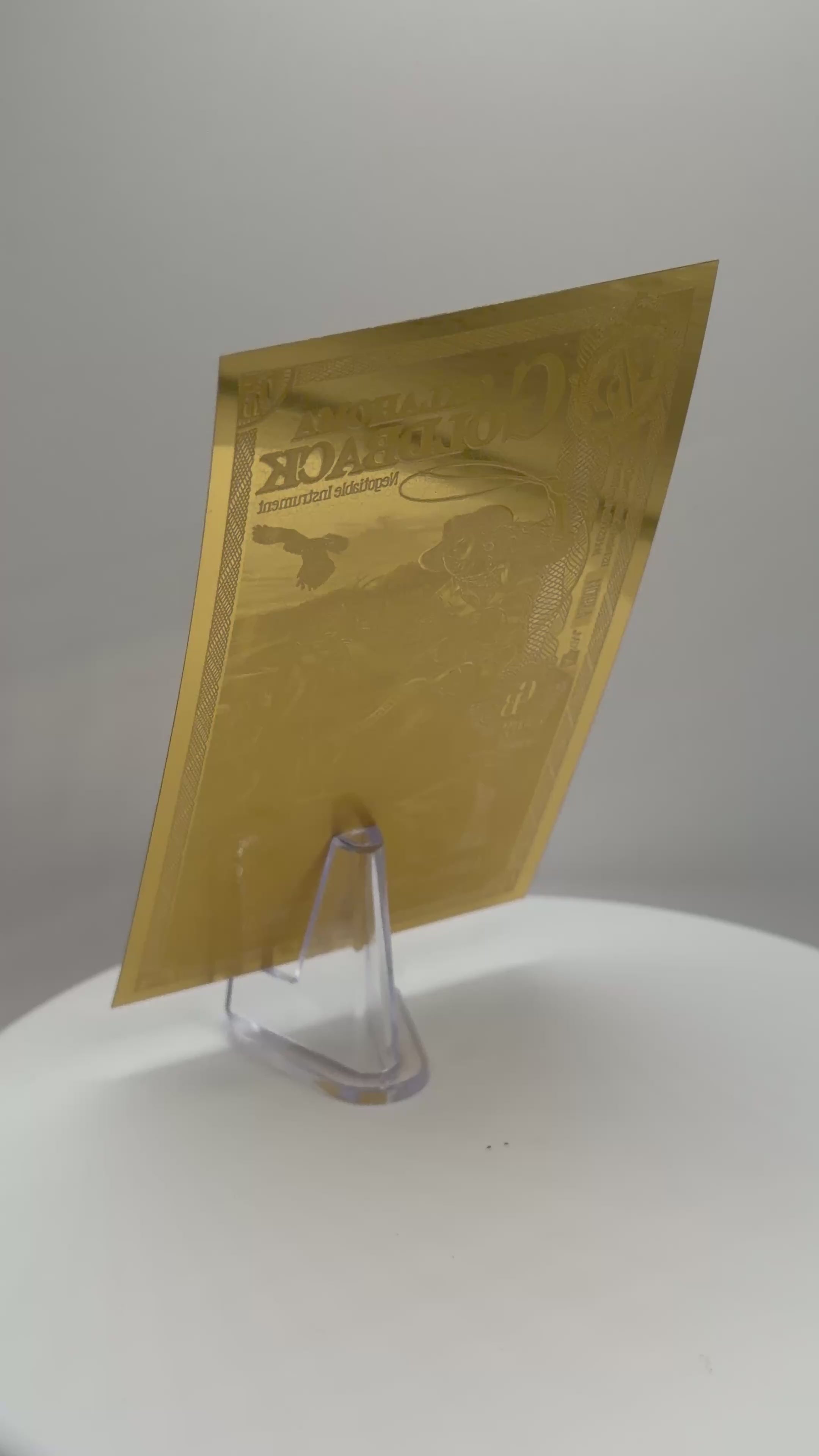 2025 Oklahoma 1/2 Goldback 1/2000 oz 24K Gold Foil Note