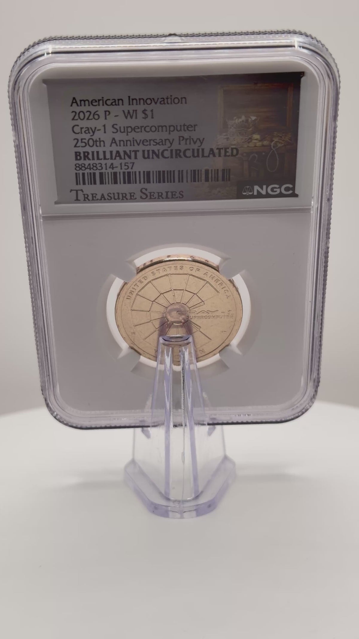 2026-P WI $1 American Innovation 'Cray-1 Supercomputer' NGC BU (Treasure Series)