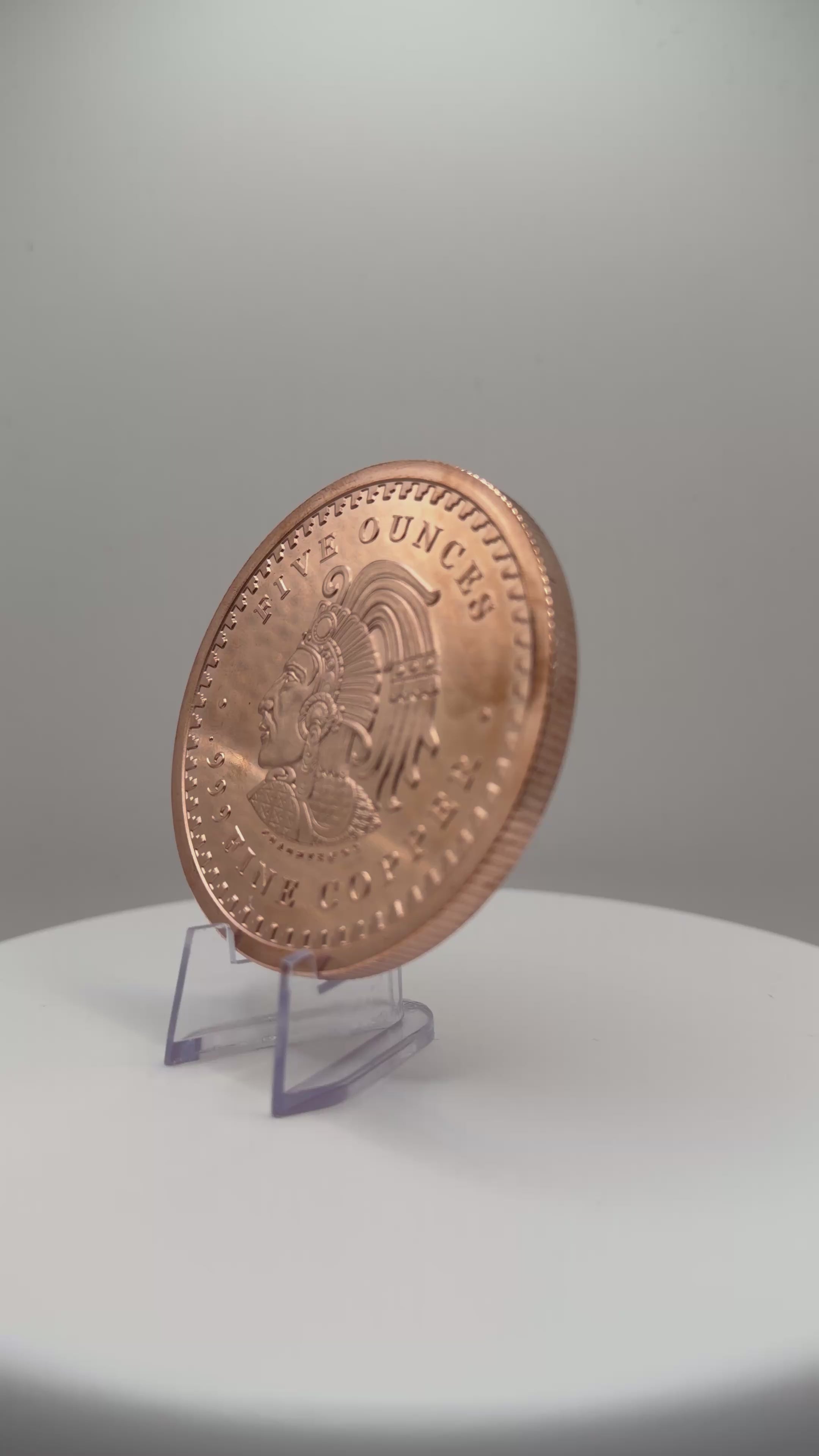 Aztec Calendar 5 oz Pure .999 Fine Copper Round Bullion