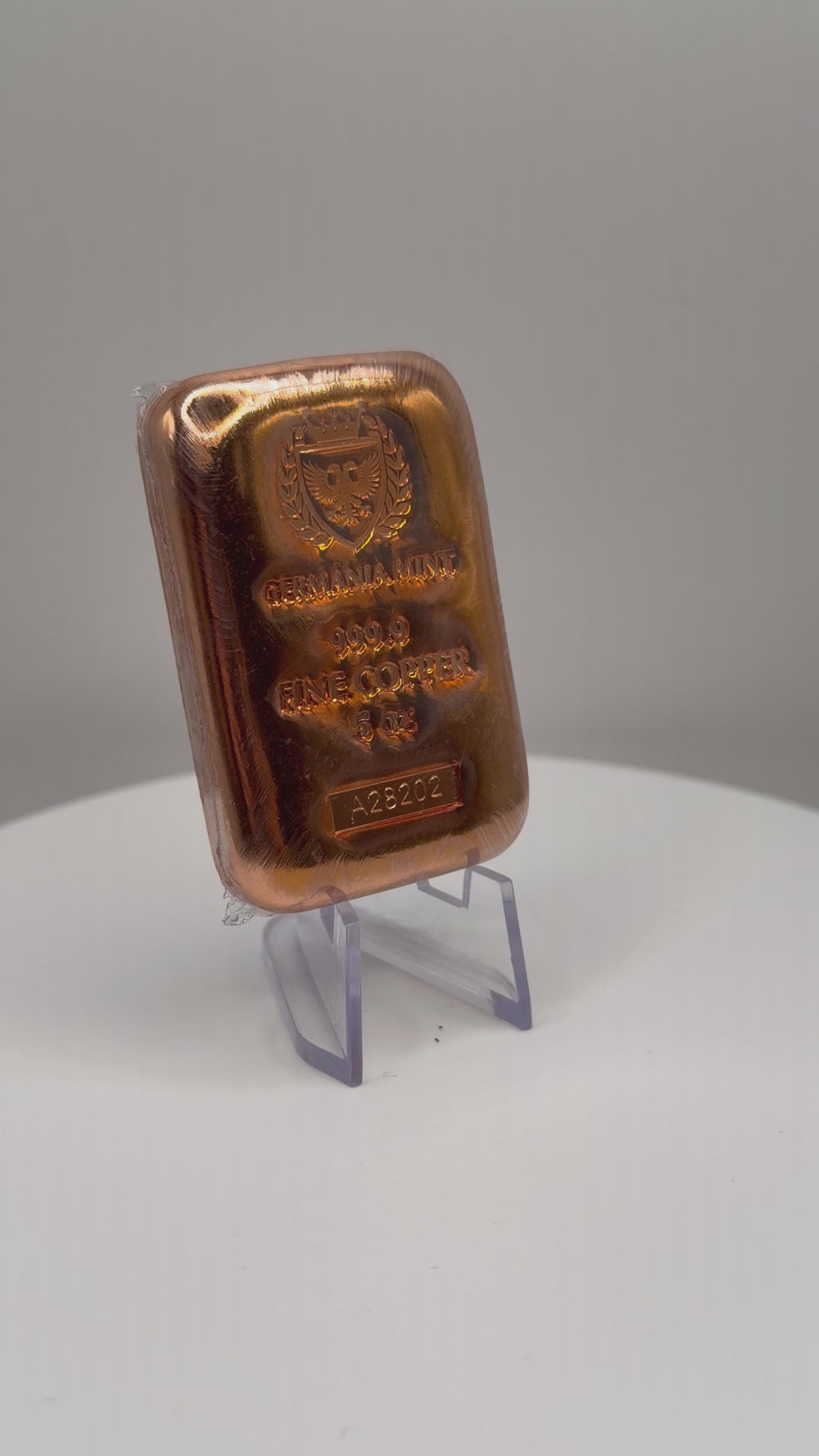 Germania Mint 5 oz Copper Cast Bar (.9999 Fine Copper)
