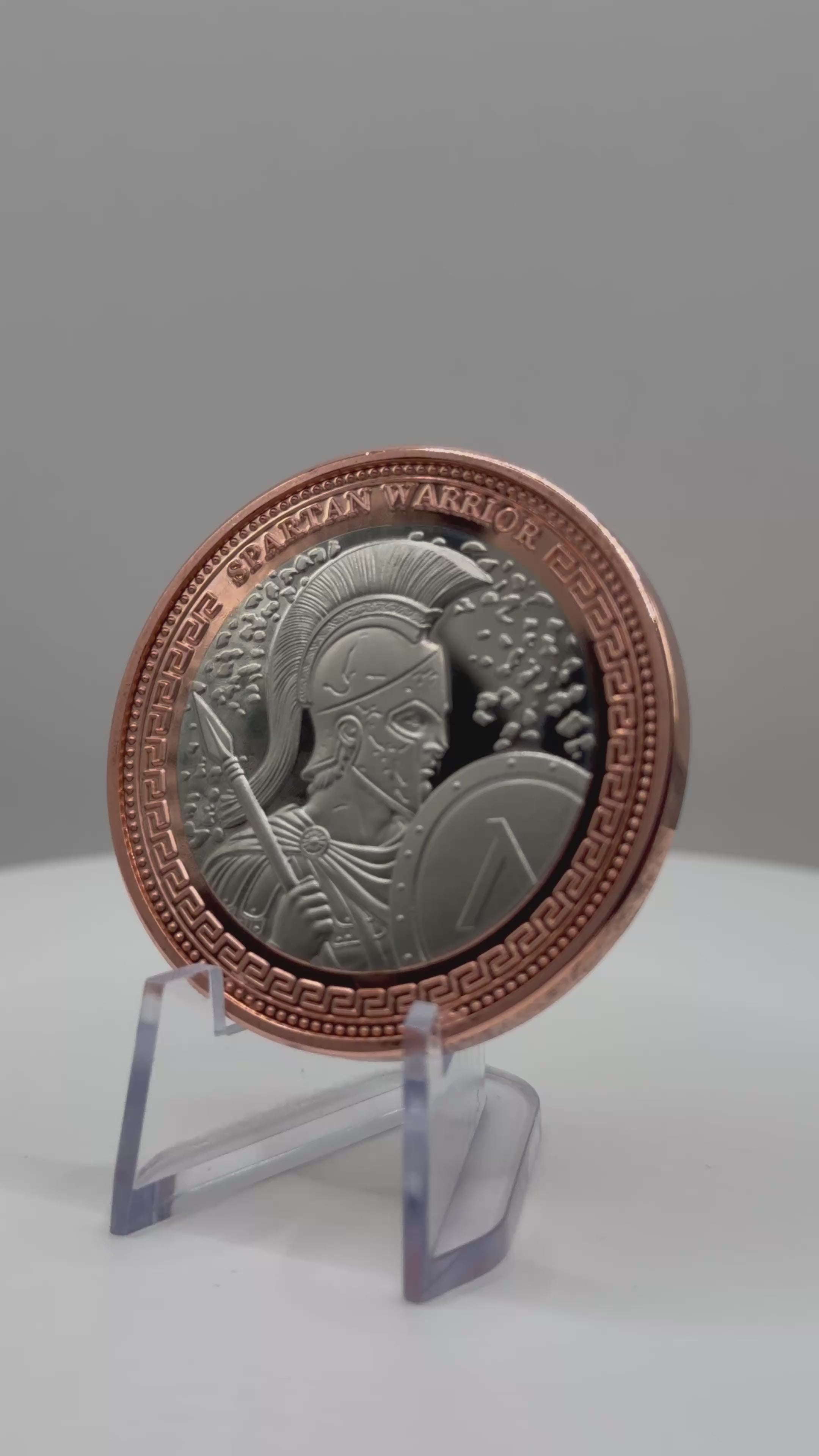 Spartan Warrior Bi-Metallic Collectible Round - 1 oz High Relief Copper & Cupronickel Pocket Coin, Greek History Gift