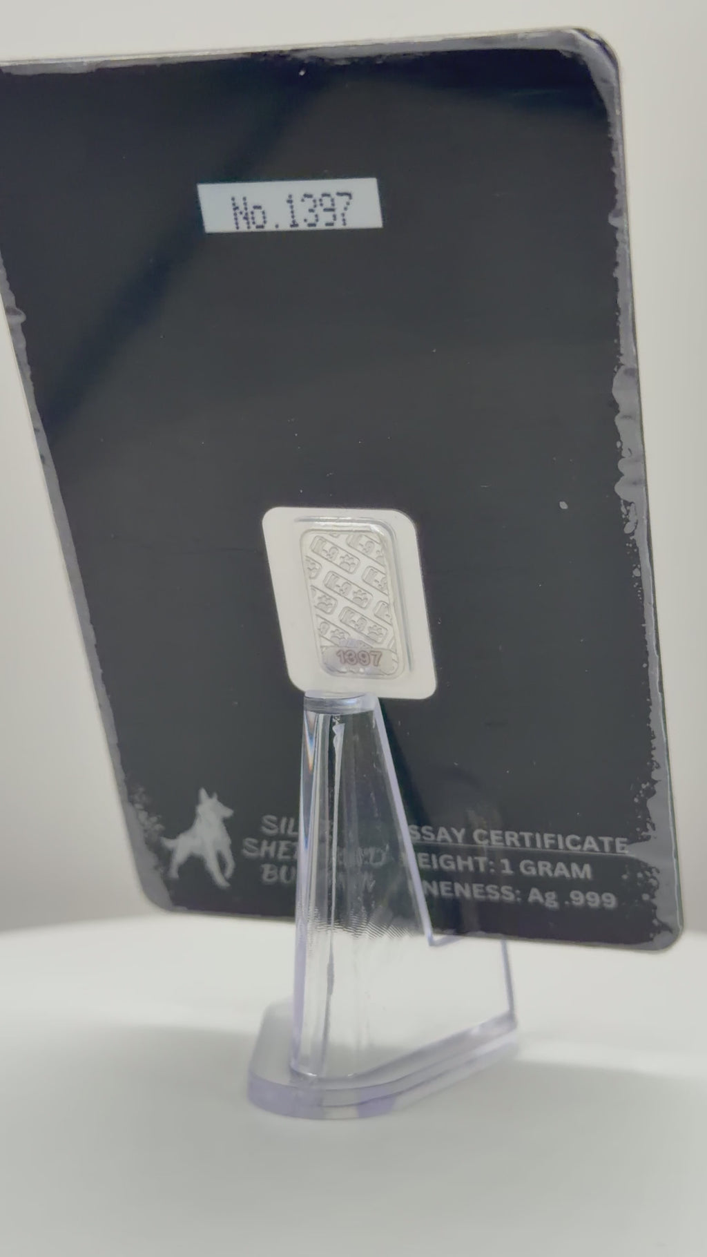 Silver Shepherd Bullion 1g Fine Silver Bar German Shepherd Dog Collectible