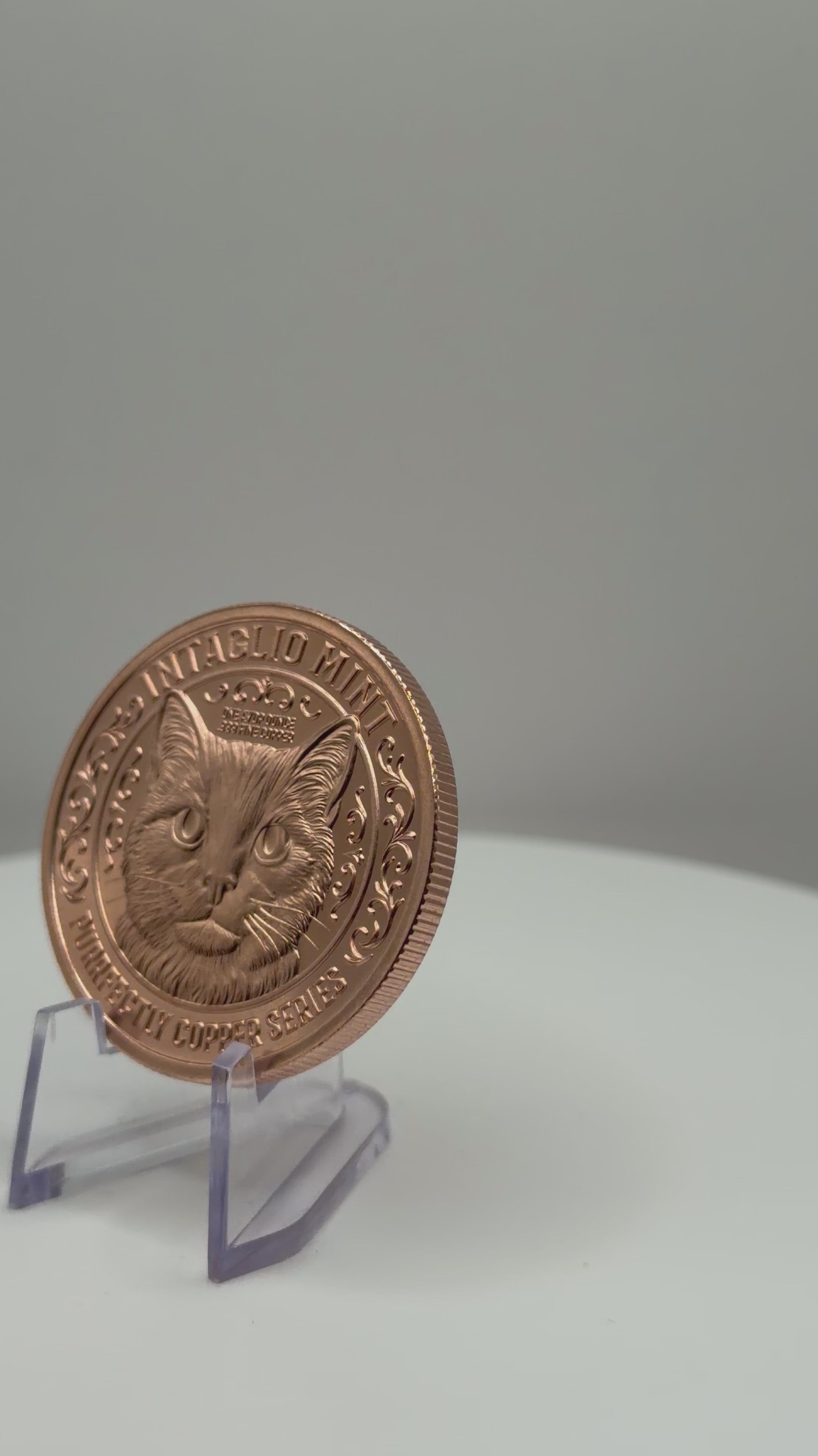 Intaglio Mint Purrfectly Copper Series - 1 oz .999 Fine Copper Cat Round