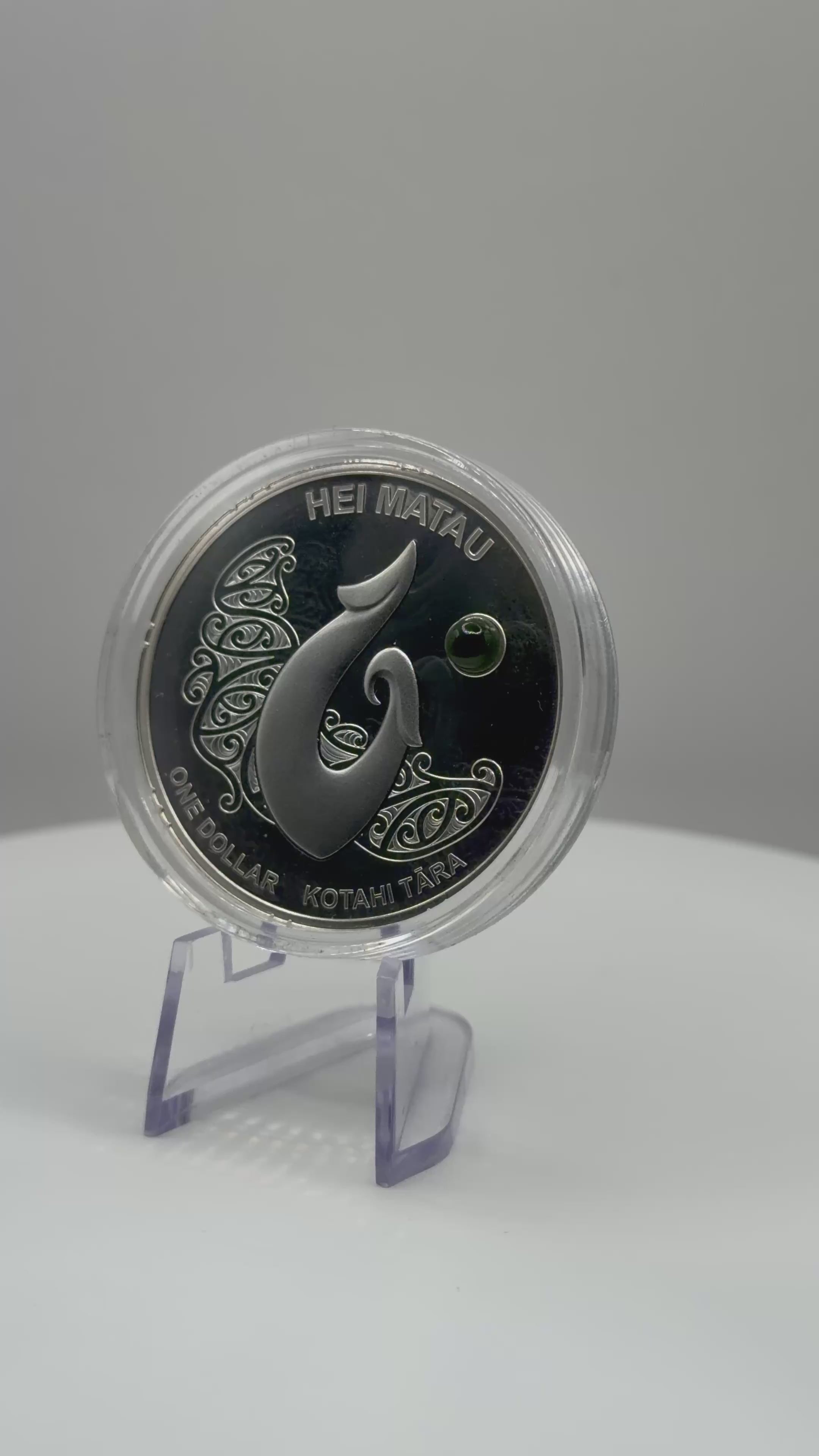 2012 New Zealand $1 Hei Matau Pounamu Greenstone 1oz Silver Coin