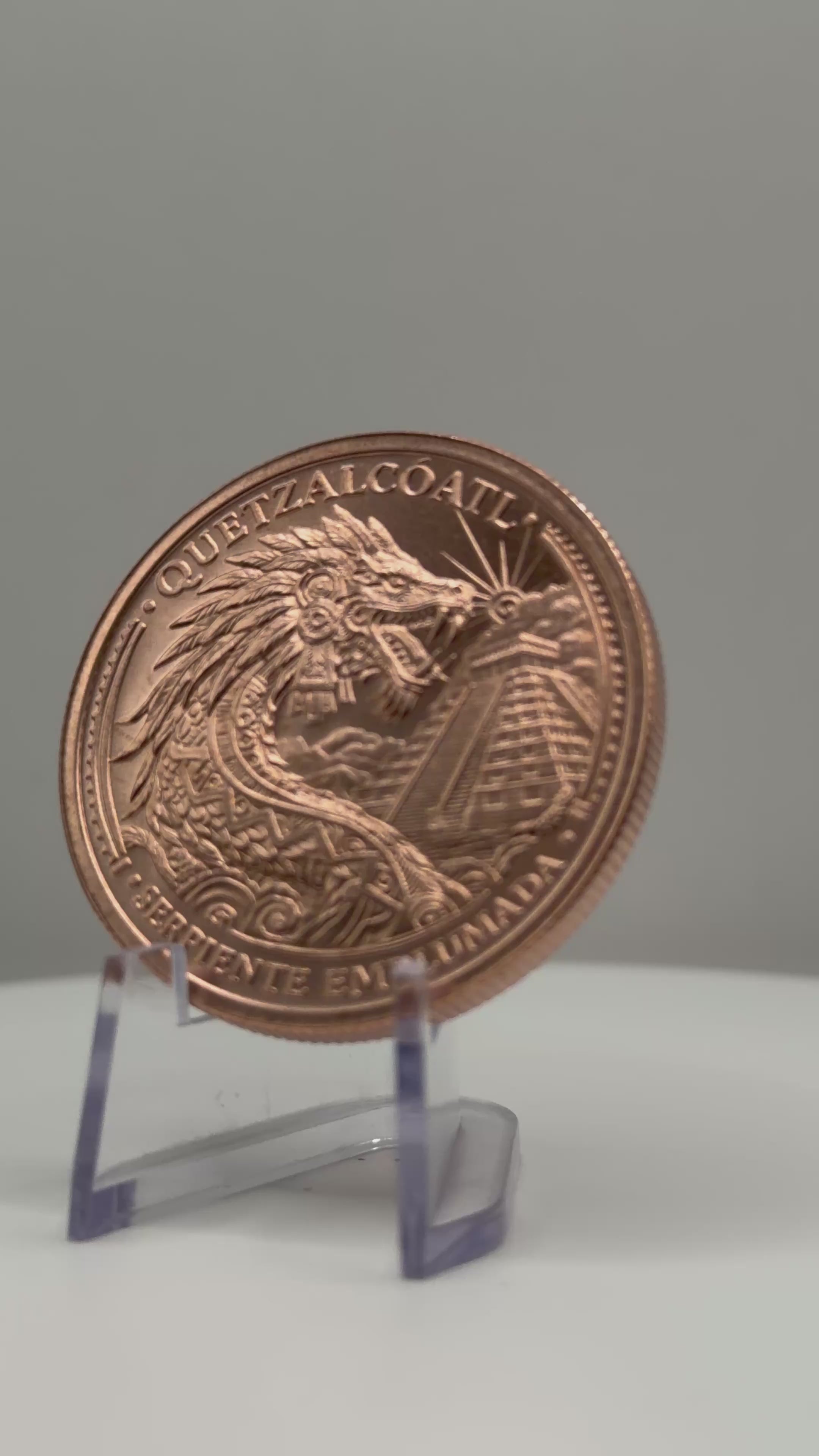 Quetzalcoatl 1 oz .999 Pure Copper Round - Legado Mexicano Coin