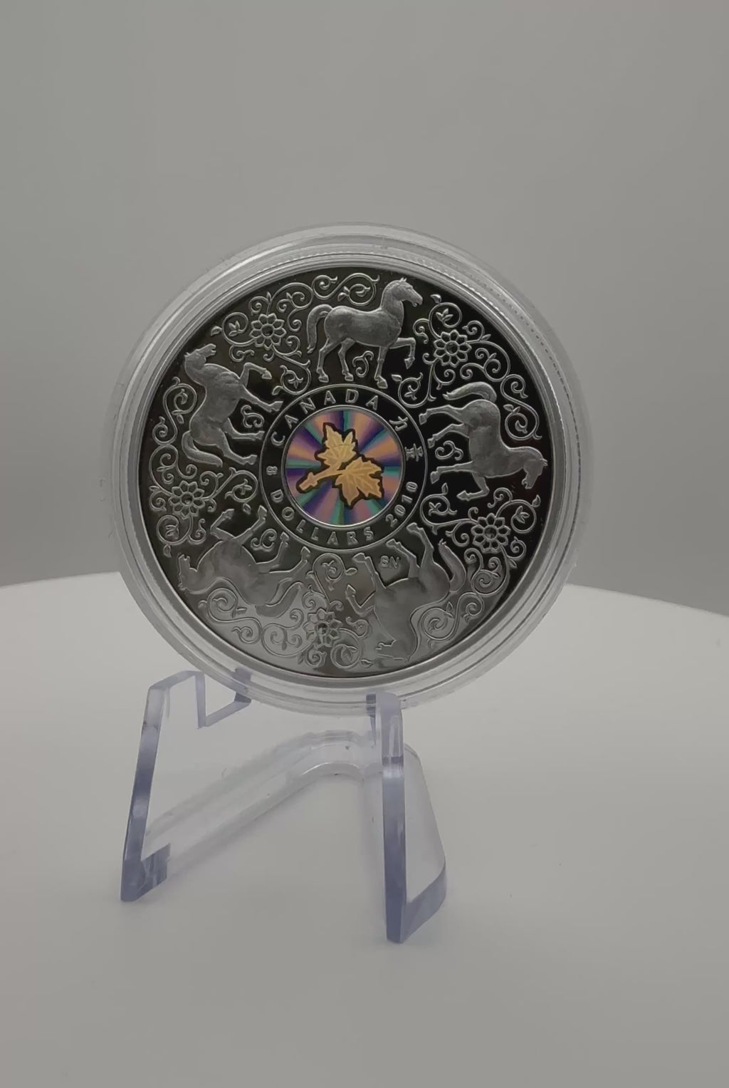 2010 Canada $8 Maple of Strength Sterling Silver Proof & Hologram Coin (Box & COA)