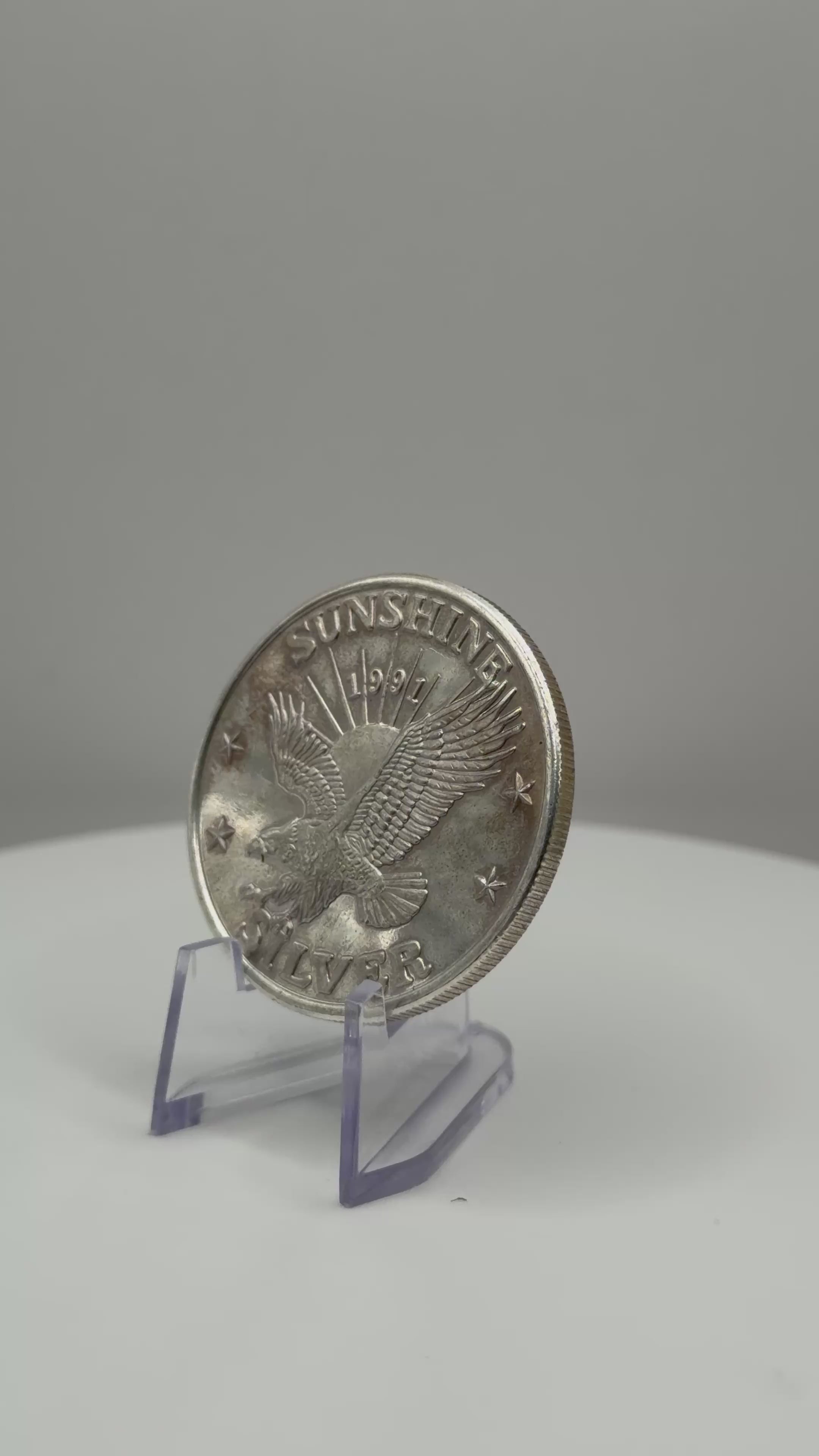 1991 Sunshine Mint 1 oz .999 Fine Silver Round Vintage SMI
