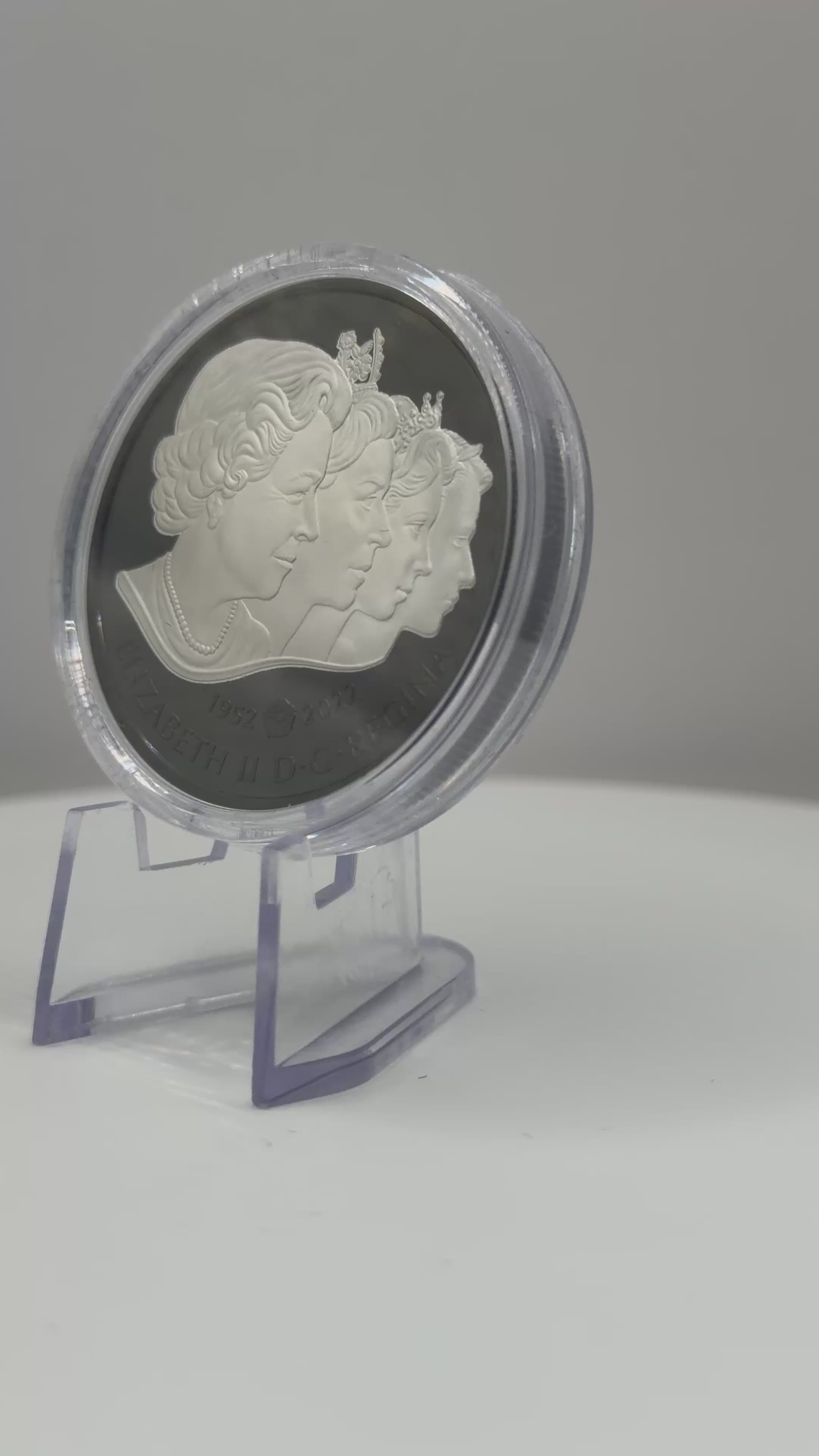 2022 Canada $20 Queen Elizabeth II’s Royal Cypher 1 oz Pure Silver Coin (Black Rhodium Plated)