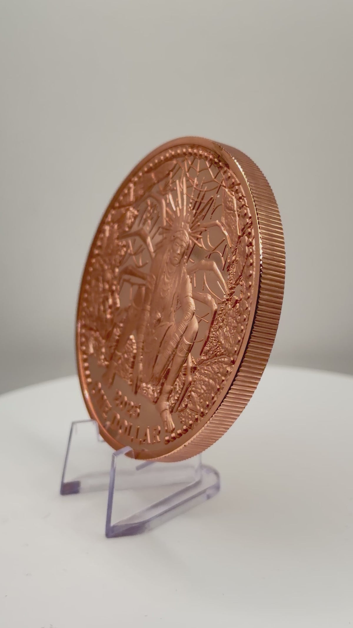 2025 Mesa Grande 5 oz. Copper $1 Coin Iktómi Spider Dollar