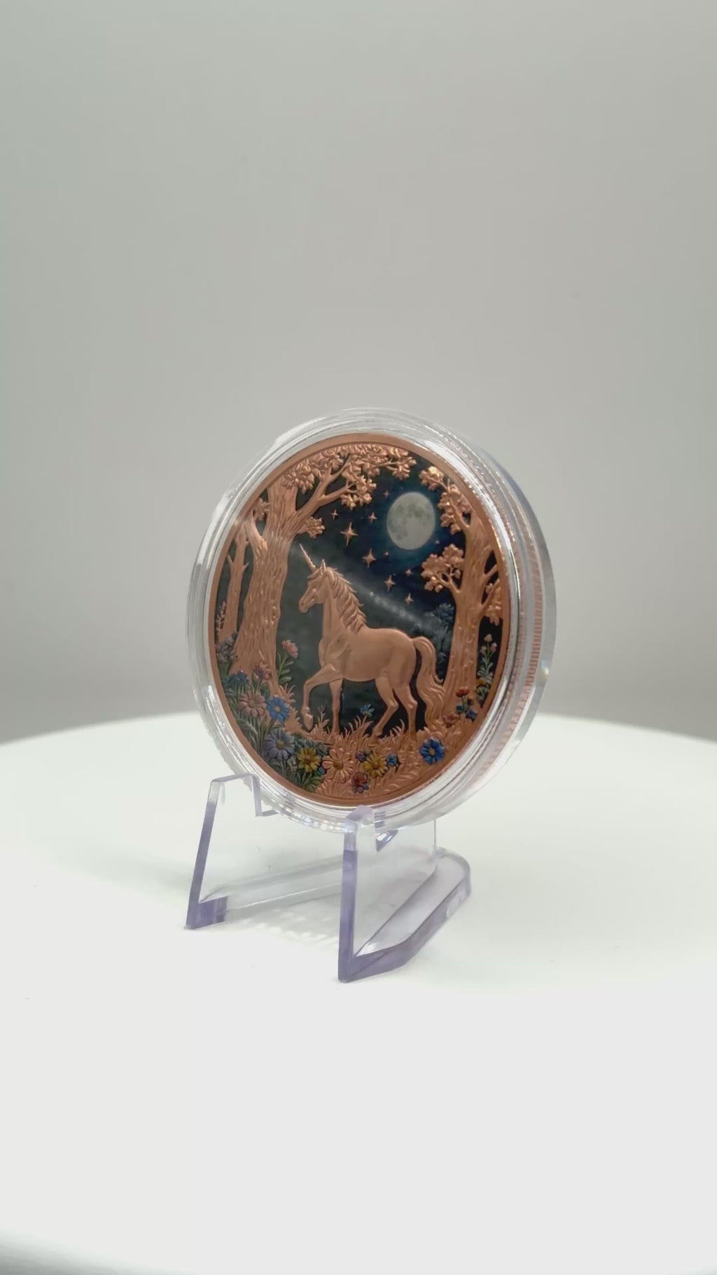 Mystical Moonlight Unicorn 1 oz Colorized .999 Copper Round
