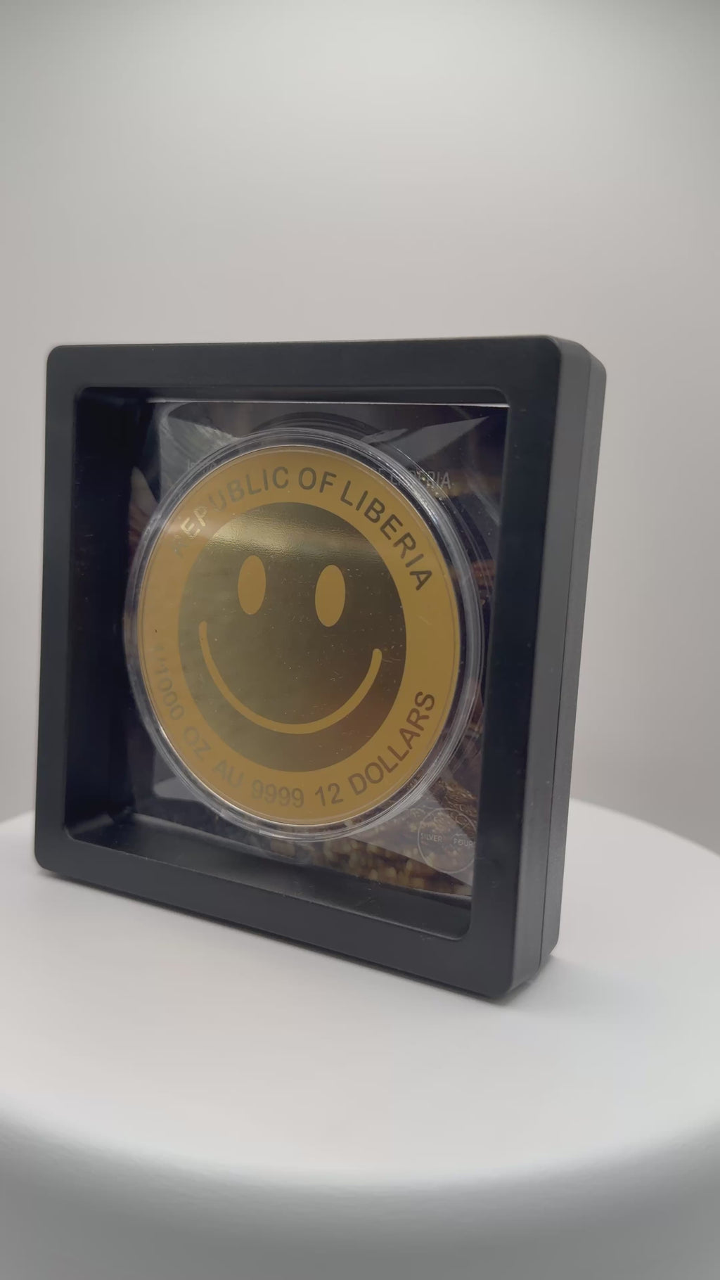 Liberia 1/1000 oz Gold Smiley Face Coin 12 Dollars 9999 Pure