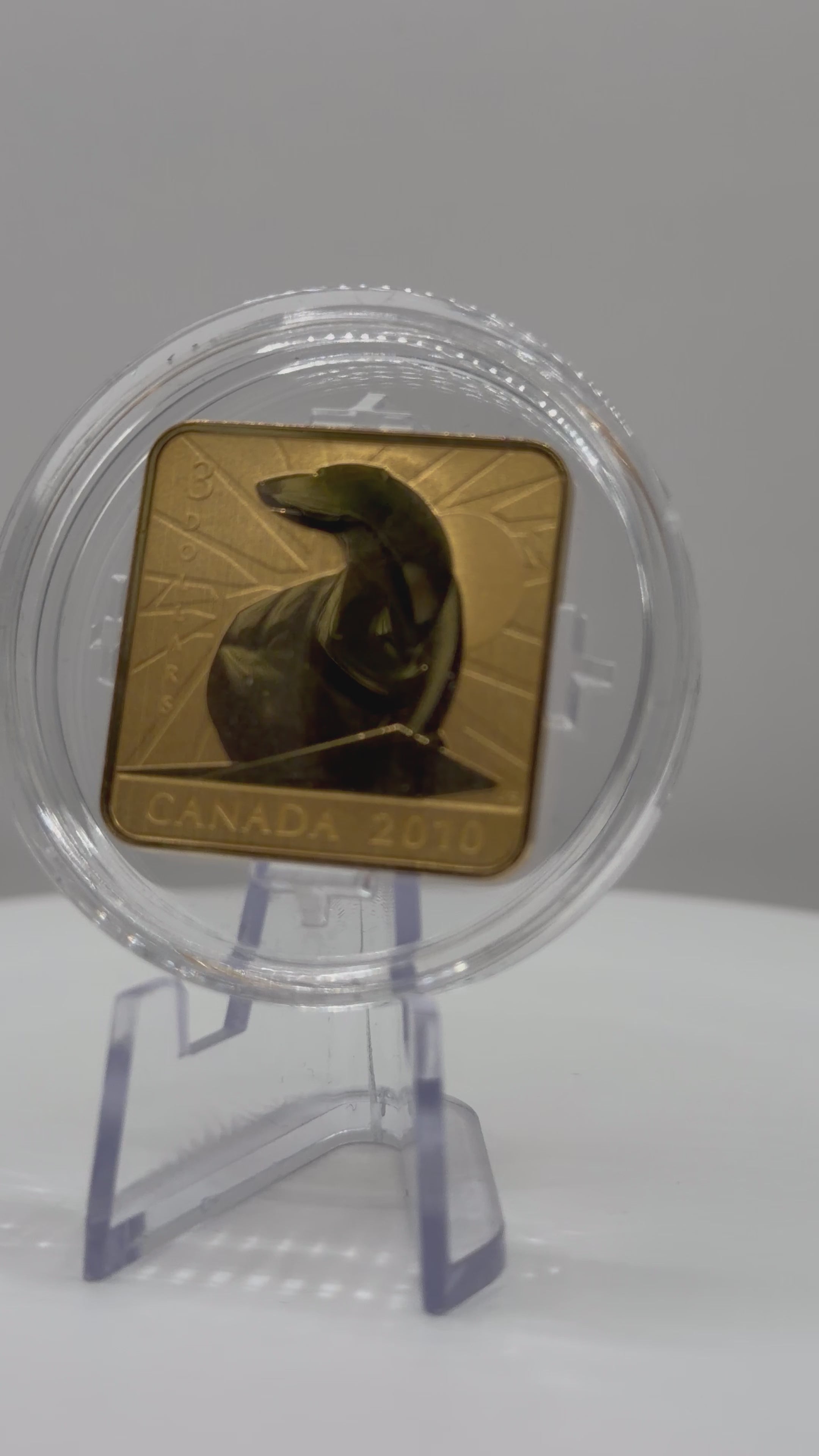 2010 Canada $3 Wildlife Conservation Series: Polar Bear Gold-Plated Sterling Silver Square Coin (Box & COA)