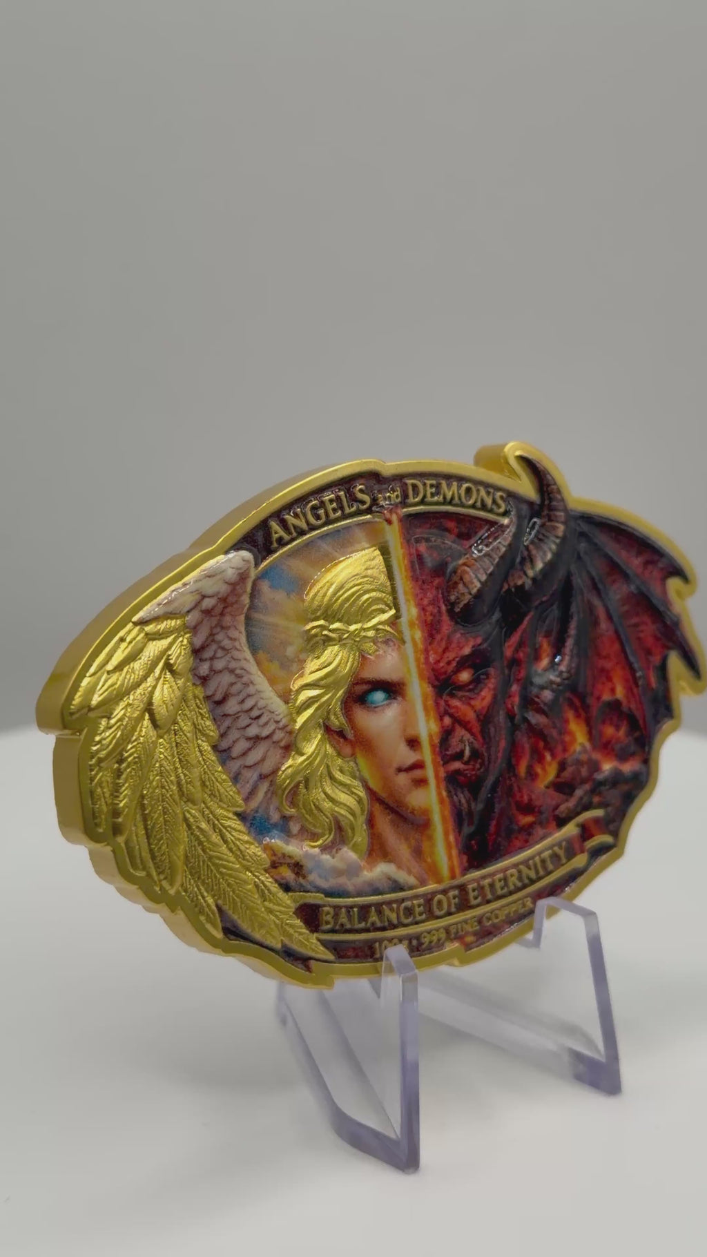 2026 Angels & Demons Balance of Eternity 100g Shaped Medal