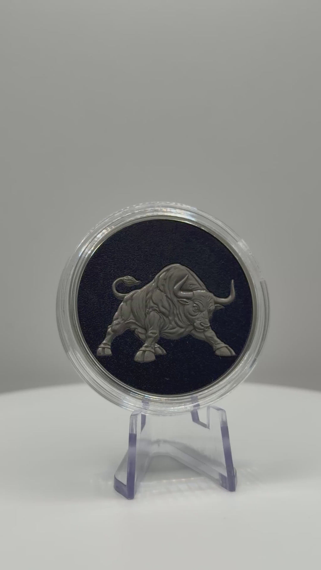 Bull & Bear 1 oz .999 Pure Copper Round - Wall Street Stock Market High Relief Pocket Coin, Financial Investor Day Trader Gift