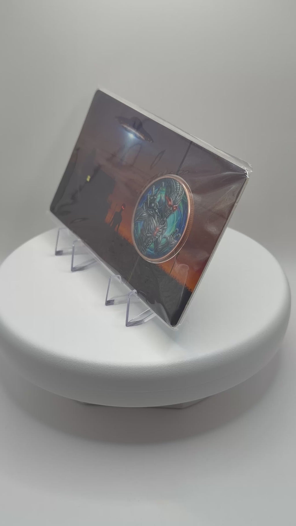 Alien Abduction 1 oz Colorized .999 Copper Round & Board Set