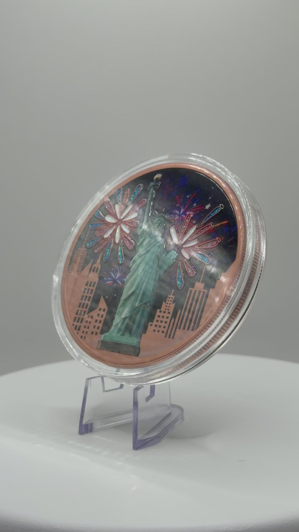 2025 Independence Day 5 oz Colorized Copper Round – Statue of Liberty Bullion