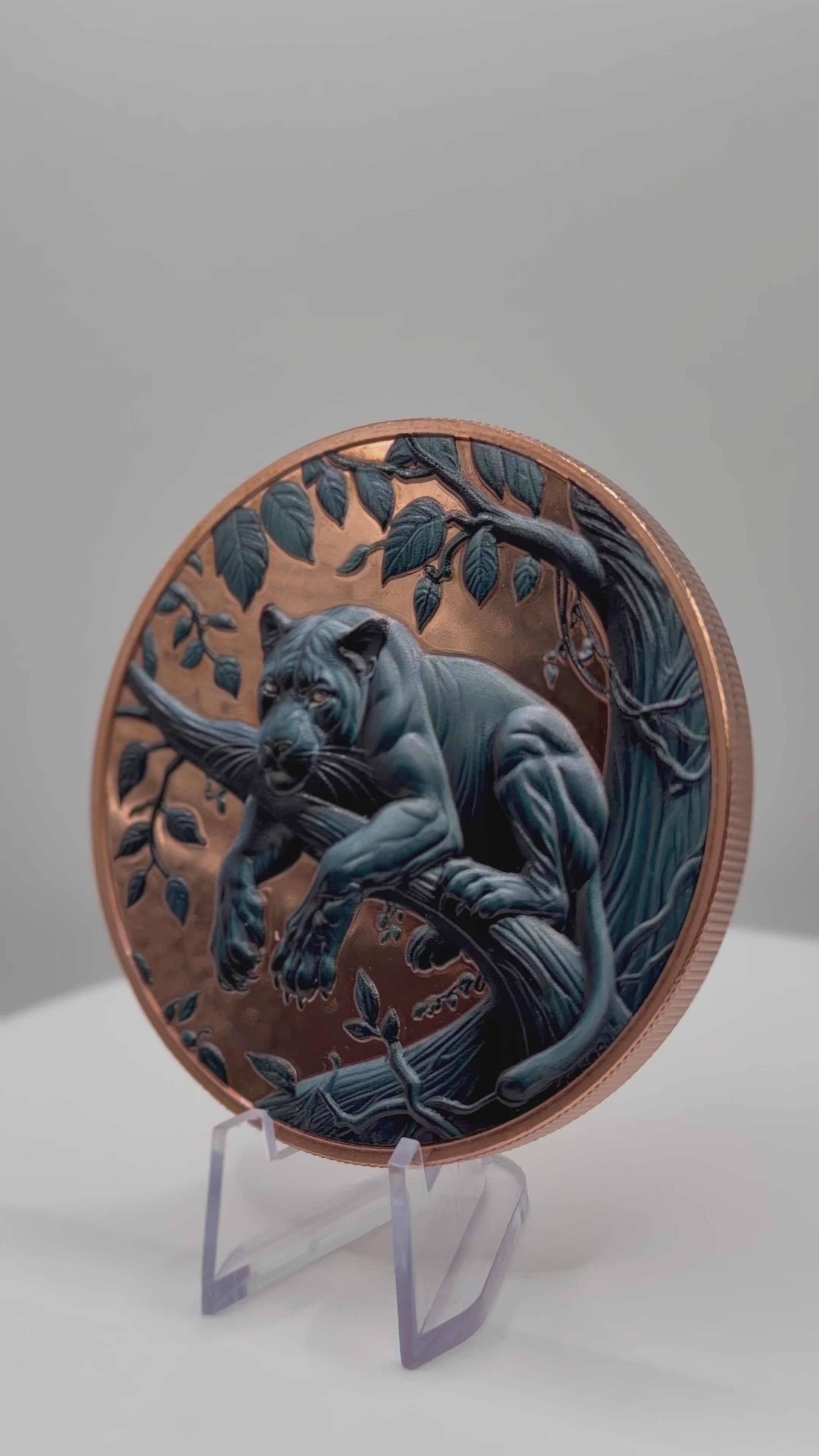 Lotus Mint 5 oz Black Panther .999 Fine Copper Round – Big Cat Series