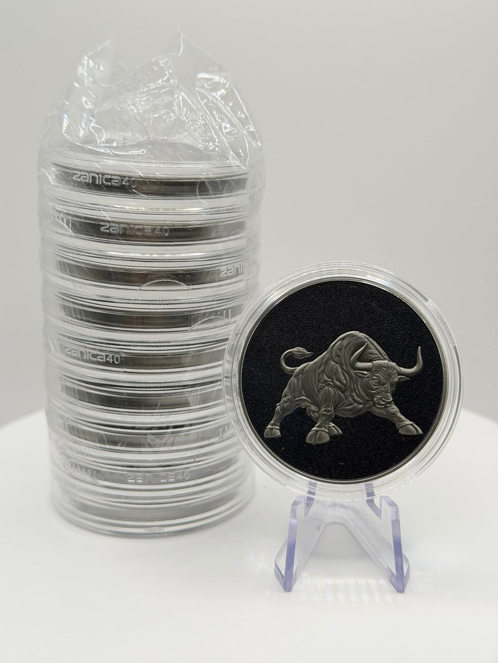 Bull & Bear 1 oz .999 Pure Copper Round - Wall Street Stock Market High Relief Pocket Coin, Financial Investor Day Trader Gift - MMmetalsandmore