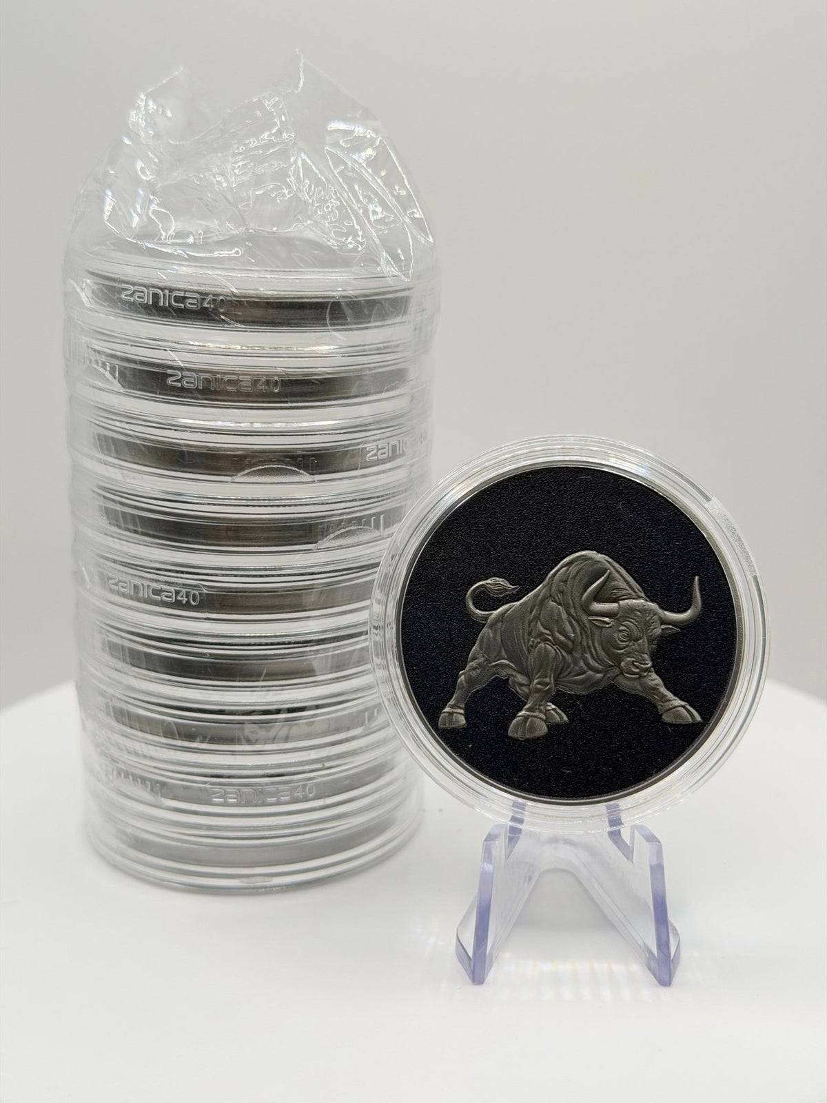 Bull & Bear 1 oz .999 Pure Copper Round - Wall Street Stock Market High Relief Pocket Coin, Financial Investor Day Trader Gift - MMmetalsandmore