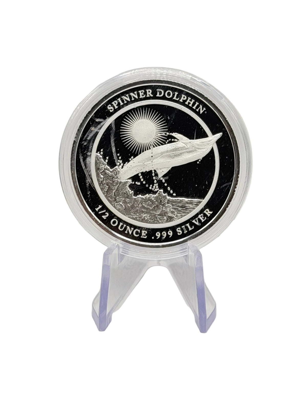 Highland Mint 2025 Spinner Dolphin 1/2 oz Pure Silver Round - MMmetalsandmoreMMmetalsandmore