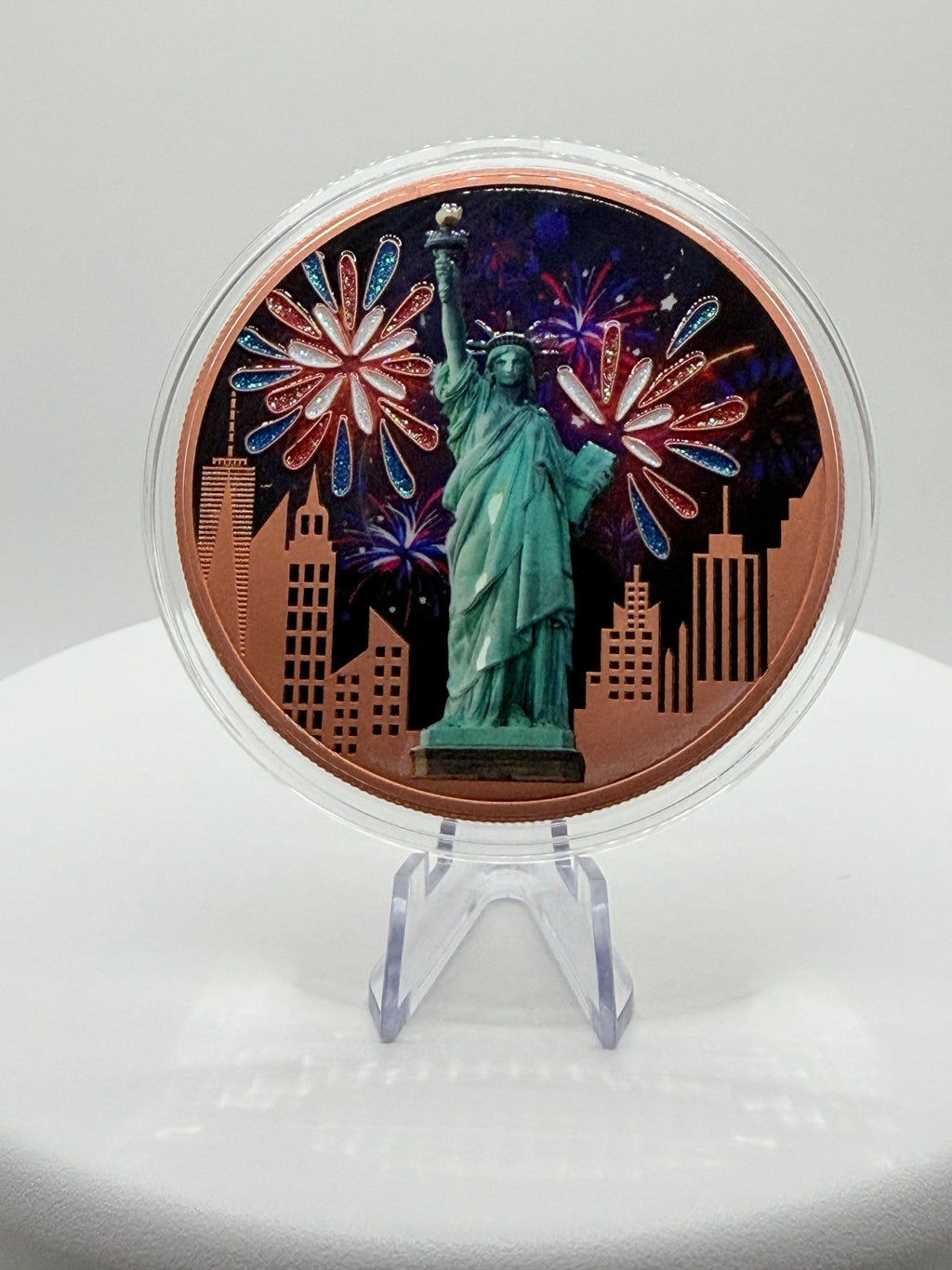 2025 Independence Day 5 oz Colorized Copper Round – Statue of Liberty Bullion - MMmetalsandmore