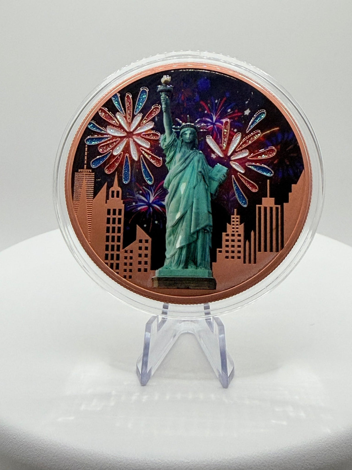 2025 Independence Day 5 oz Colorized Copper Round – Statue of Liberty Bullion - MMmetalsandmore