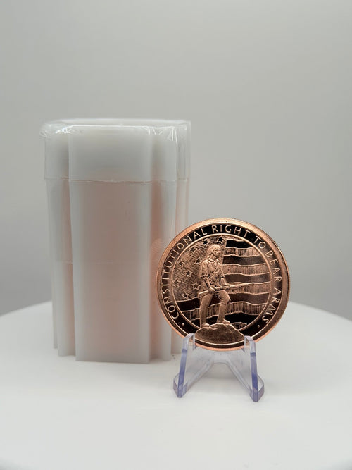 1 oz .999 Fine Copper 2nd Amendment Right to Bear Arms Round Bullion - MMmetalsandmore