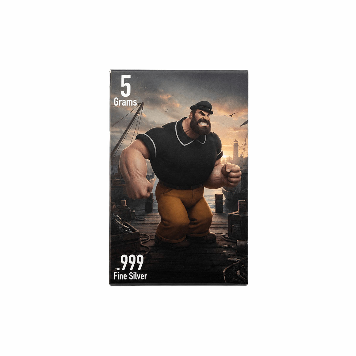 5g Popeye the Sailor Man Fine Silver Bar – Individual Character Collection (.999 Pure) by PAN Silver Company - MMmetalsandmore
