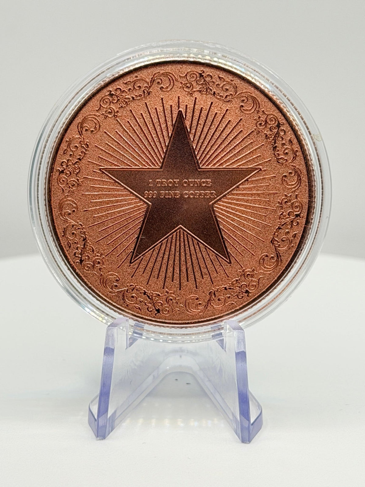 Midnight Timber Wolf Moon 1 oz .999 Fine Copper Art Round - Limited Edition Colorized Bullion - MMmetalsandmore