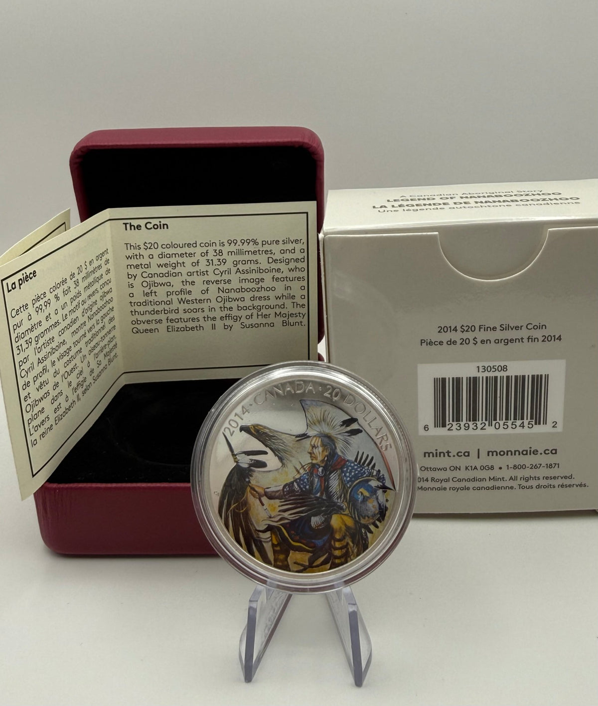 2014 Canada $20 Legend of Nanaboozhoo 1 oz Fine Silver Coloured Coin (with Box & COA) - MMmetalsandmore