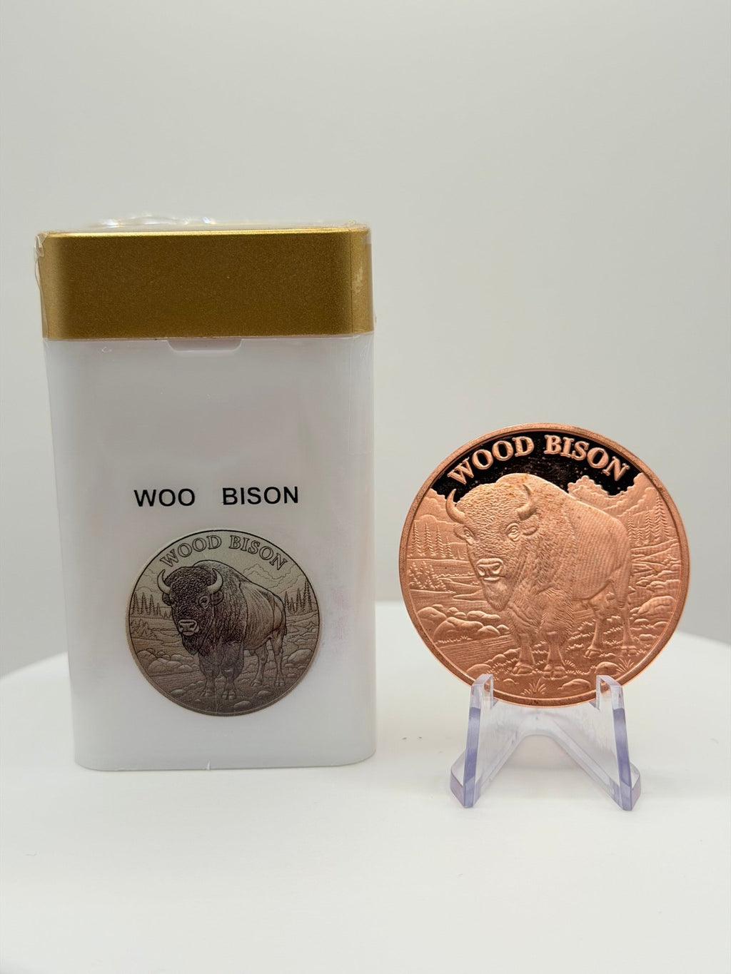Wood Bison 1 AVDP oz .999 Fine Copper Bullion Round - MMmetalsandmore