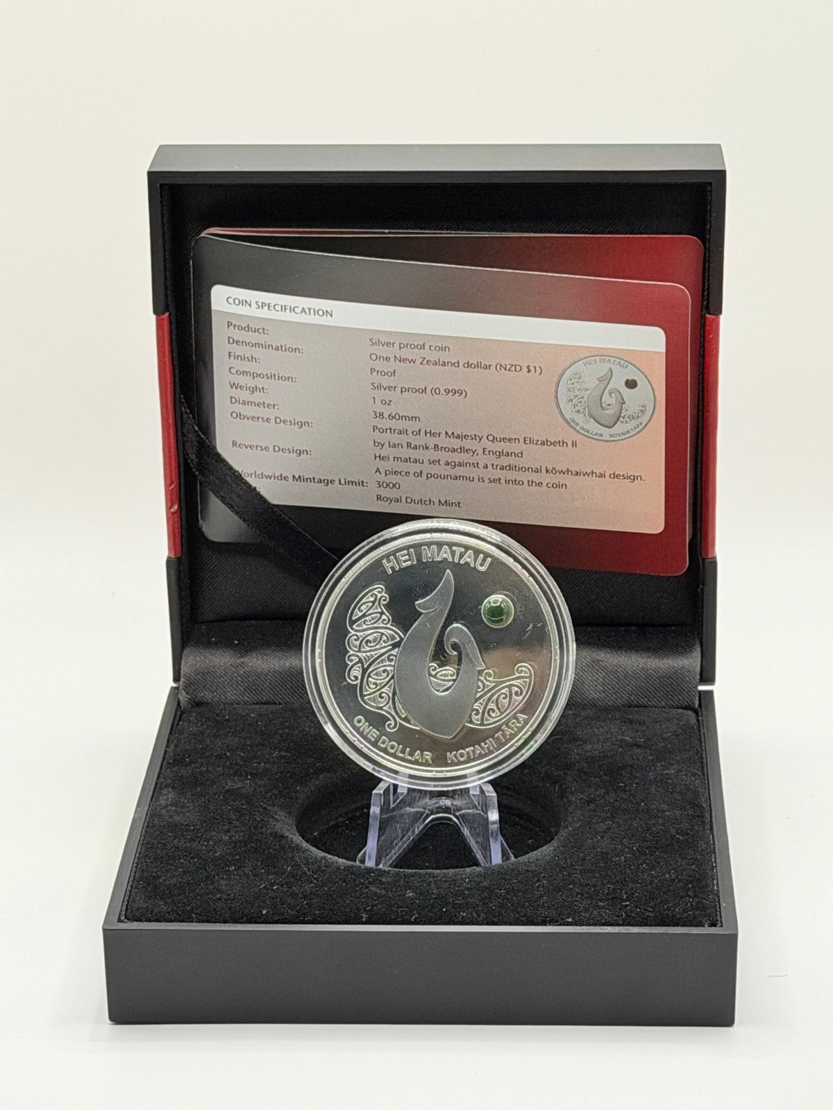 2012 New Zealand $1 Hei Matau Pounamu Greenstone 1oz Silver Coin - MMmetalsandmore