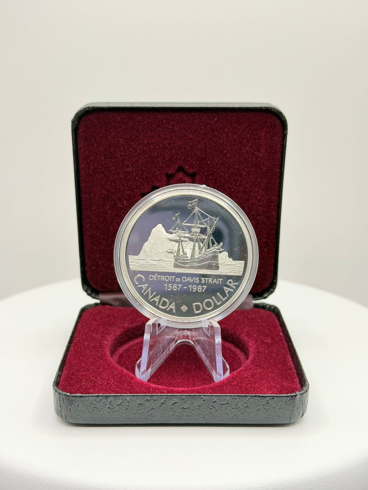 1987 Canada Davis Strait Centennial $1 Silver Proof Coin Boxed - MMmetalsandmore