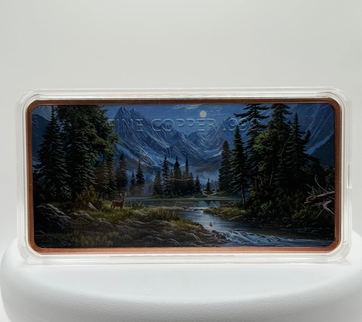 10 oz Deer Currency Colorized .999 Fine Copper Art Bar Bullion - MMmetalsandmore