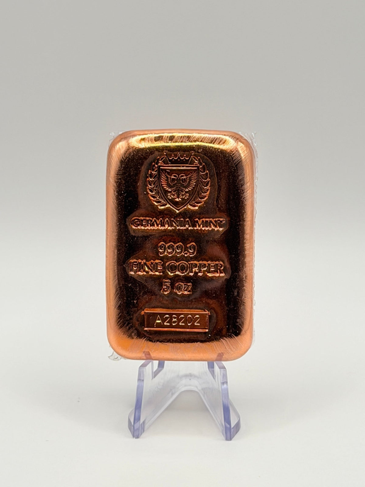 Germania Mint 5 oz Copper Cast Bar (.9999 Fine Copper) - MMmetalsandmore