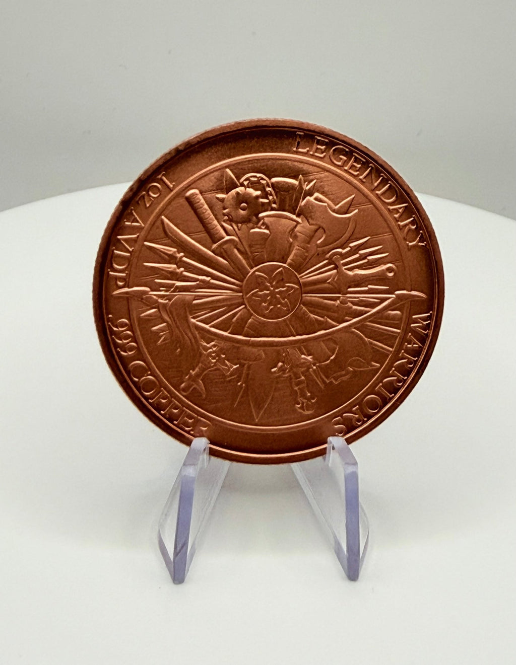Spartacus 1 oz .999 Pure Copper Round - Legendary Warriors Series High Relief Gladiator Pocket Coin, Roman History Gift - MMmetalsandmore
