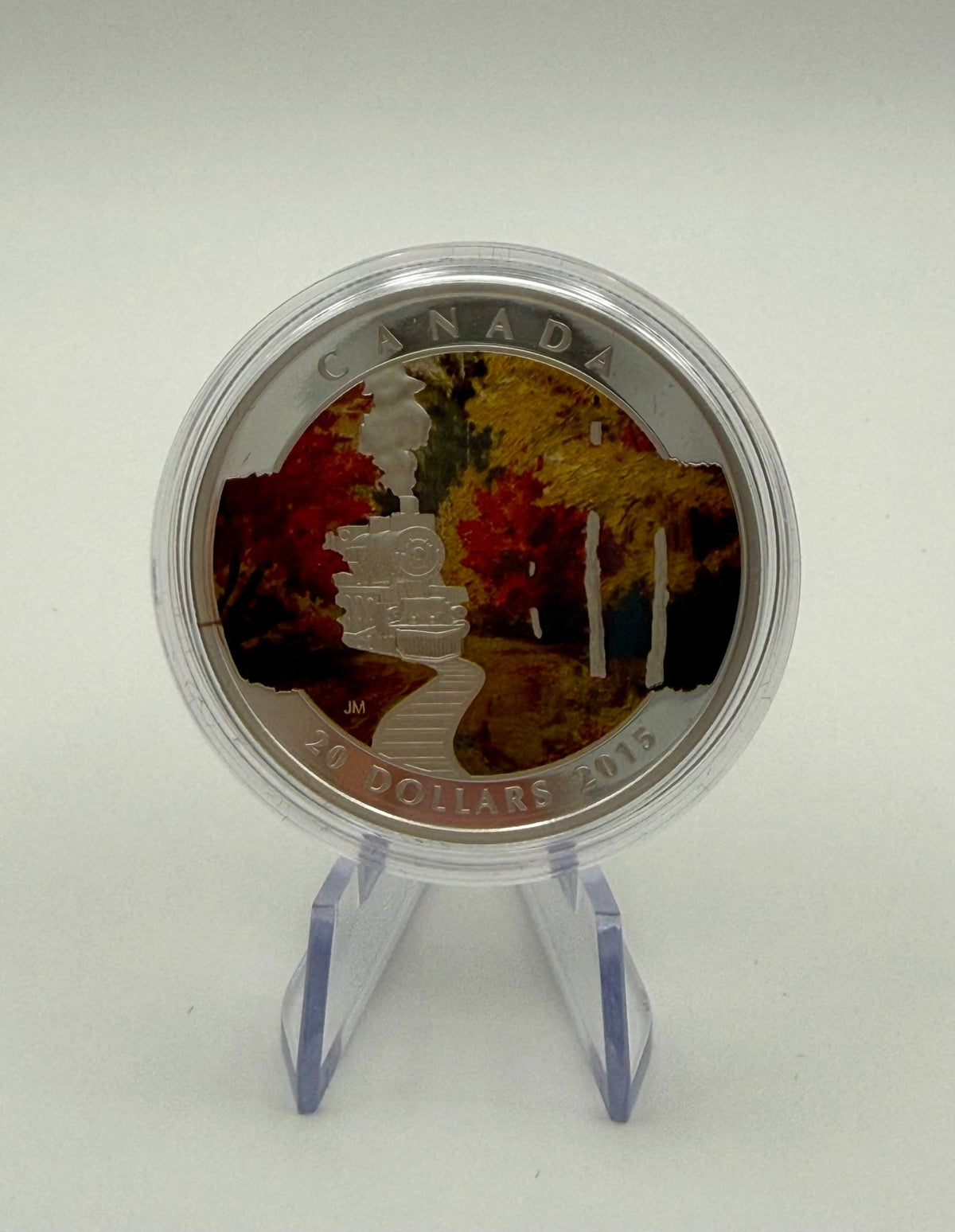 2015 Canada $20 Autumn Express 1 oz Fine Silver Coloured Coin (with Box & COA) - MMmetalsandmore