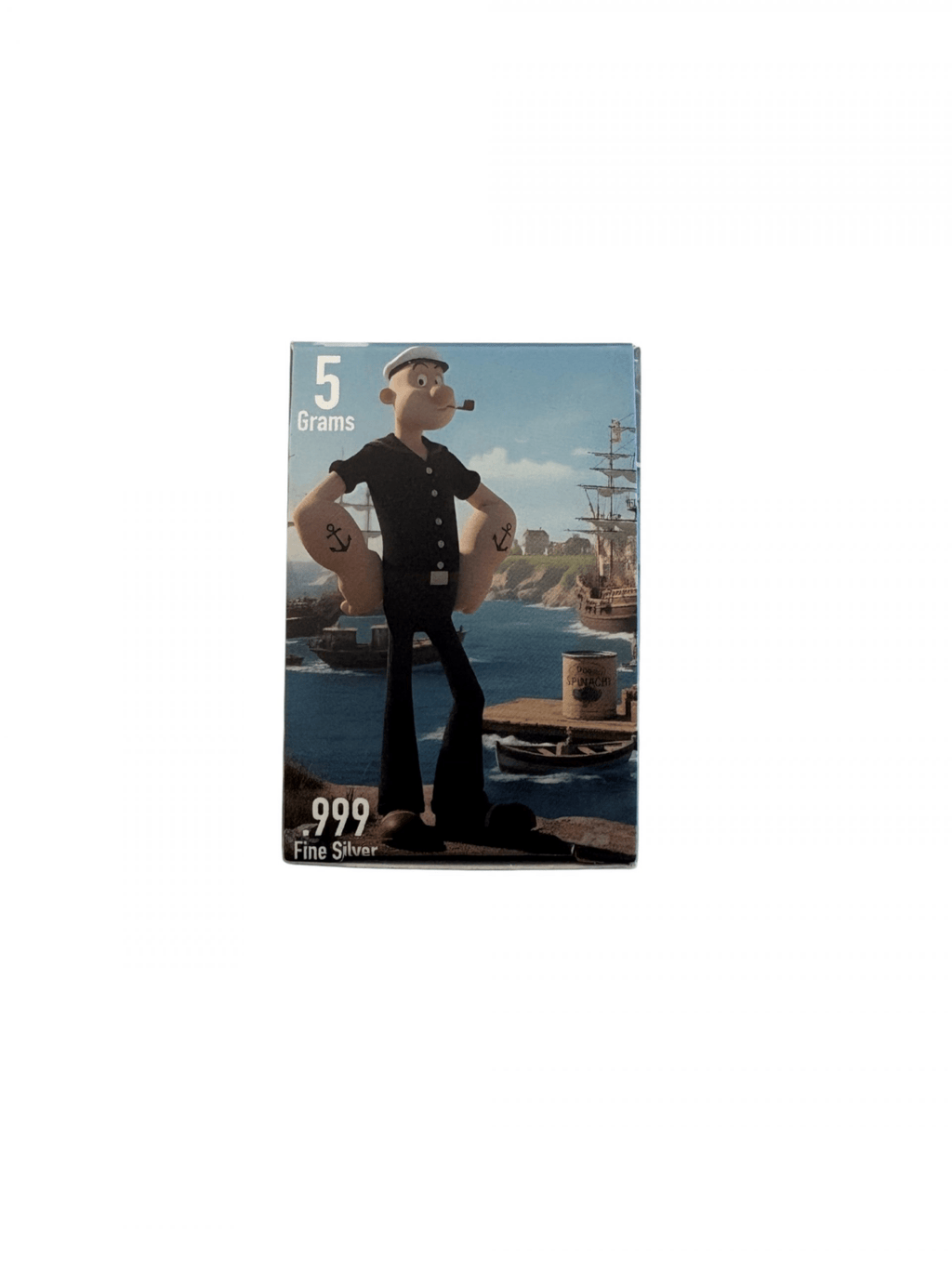 5g Popeye the Sailor Man Fine Silver Bar – Individual Character Collection (.999 Pure) by PAN Silver Company - MMmetalsandmore