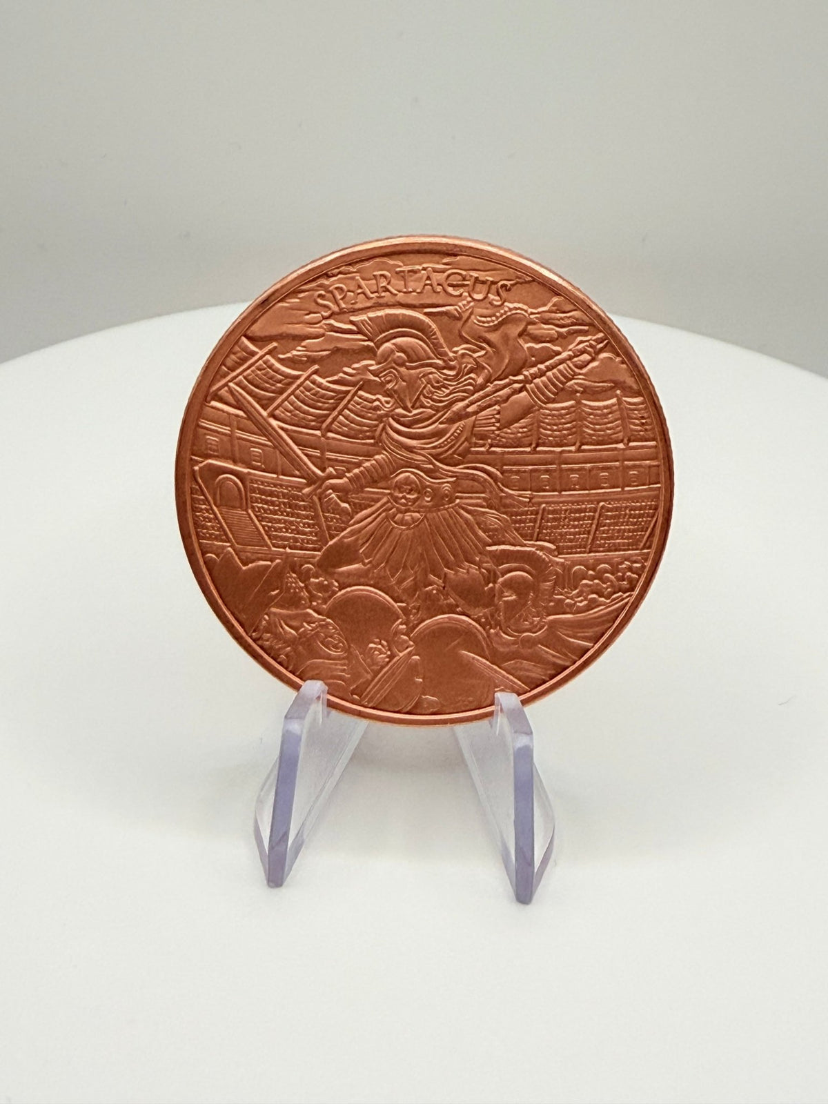 Spartacus 1 oz .999 Pure Copper Round - Legendary Warriors Series High Relief Gladiator Pocket Coin, Roman History Gift - MMmetalsandmore