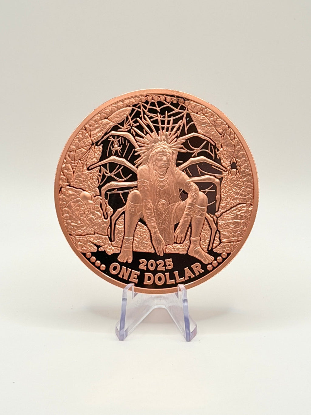 2025 Mesa Grande 5 oz. Copper $1 Coin Iktómi Spider Dollar - MMmetalsandmore
