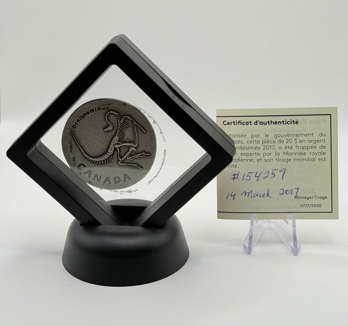 2017 $20 Fine Silver Coin - Ancient Canada: Ornithomimus (1 oz .9999 Pure) - MMmetalsandmore