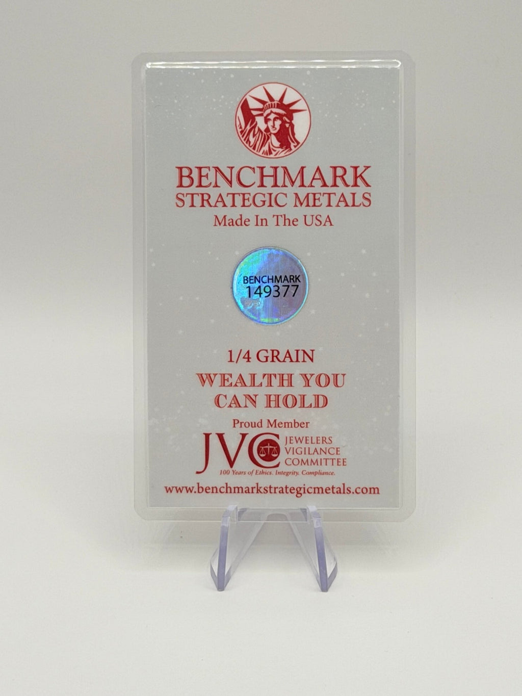 Benchmark Strategic Metals 1/4 Grain .999 Fine Gold Bar (3pcs bundle) - MMmetalsandmore