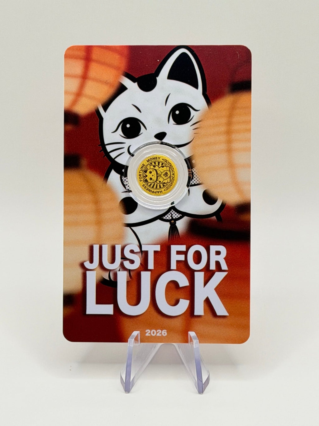 2026 Lucky Cat Maneki-Neko 1/1000 oz .9999 Pure Gold Coin - Liberia $12 (In COA Card) - MMmetalsandmore