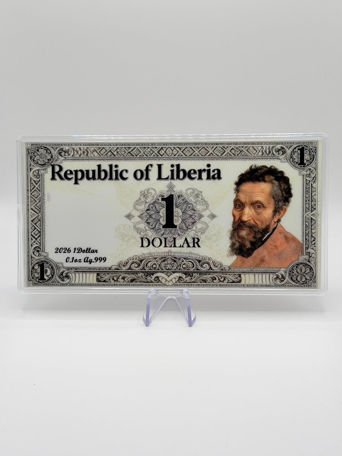 2026 Republic of Liberia The Creation of Adam 1/10 oz .999 Fine Silver Note Coin – Michelangelo Art Masterpiece with COA & Gift Box - MMmetalsandmore